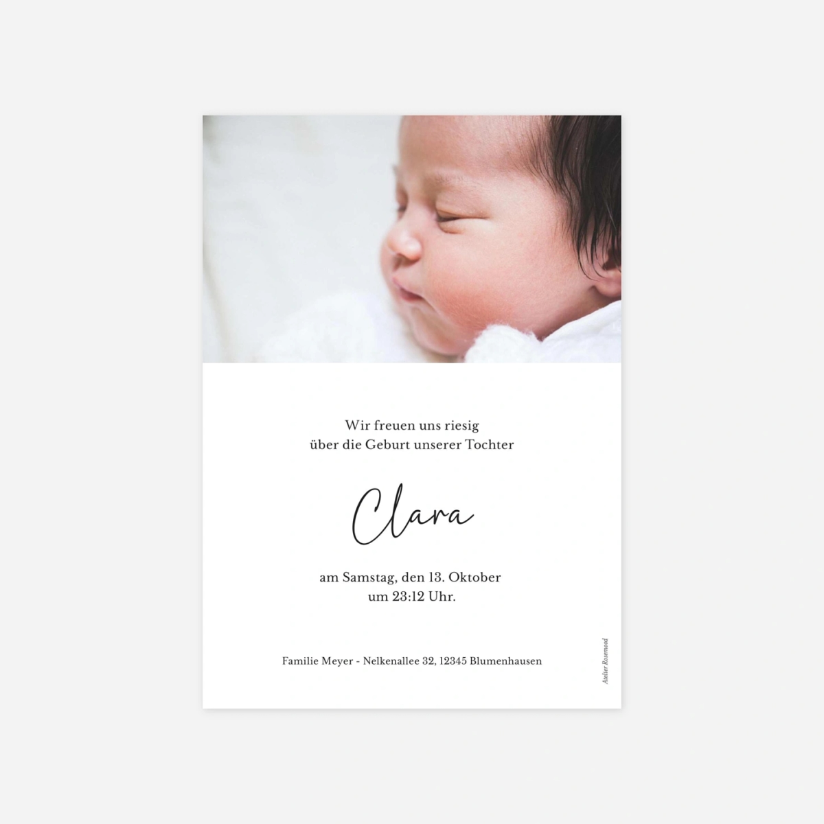 Geburtskarte Da bist du