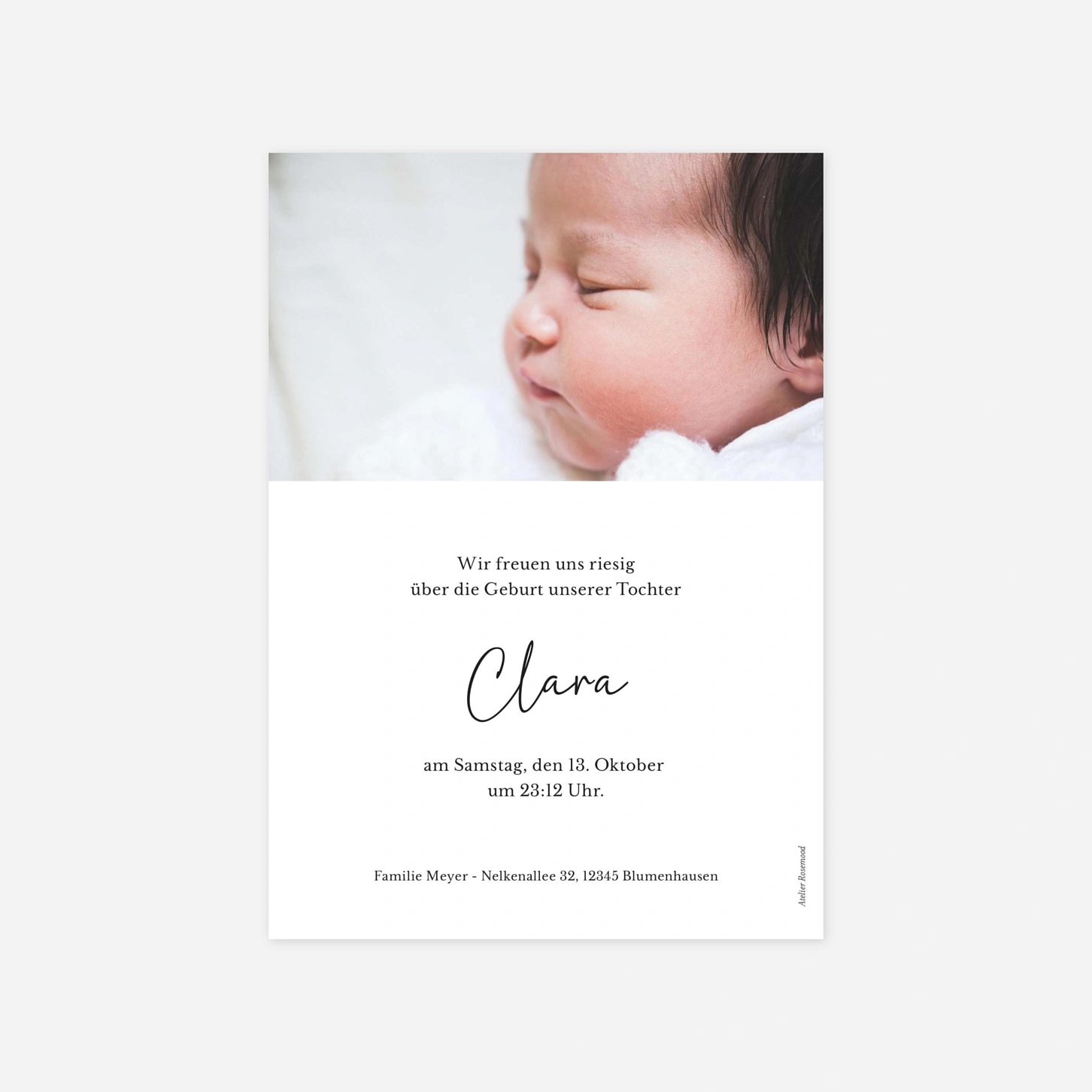 Geburtskarte Da bist du