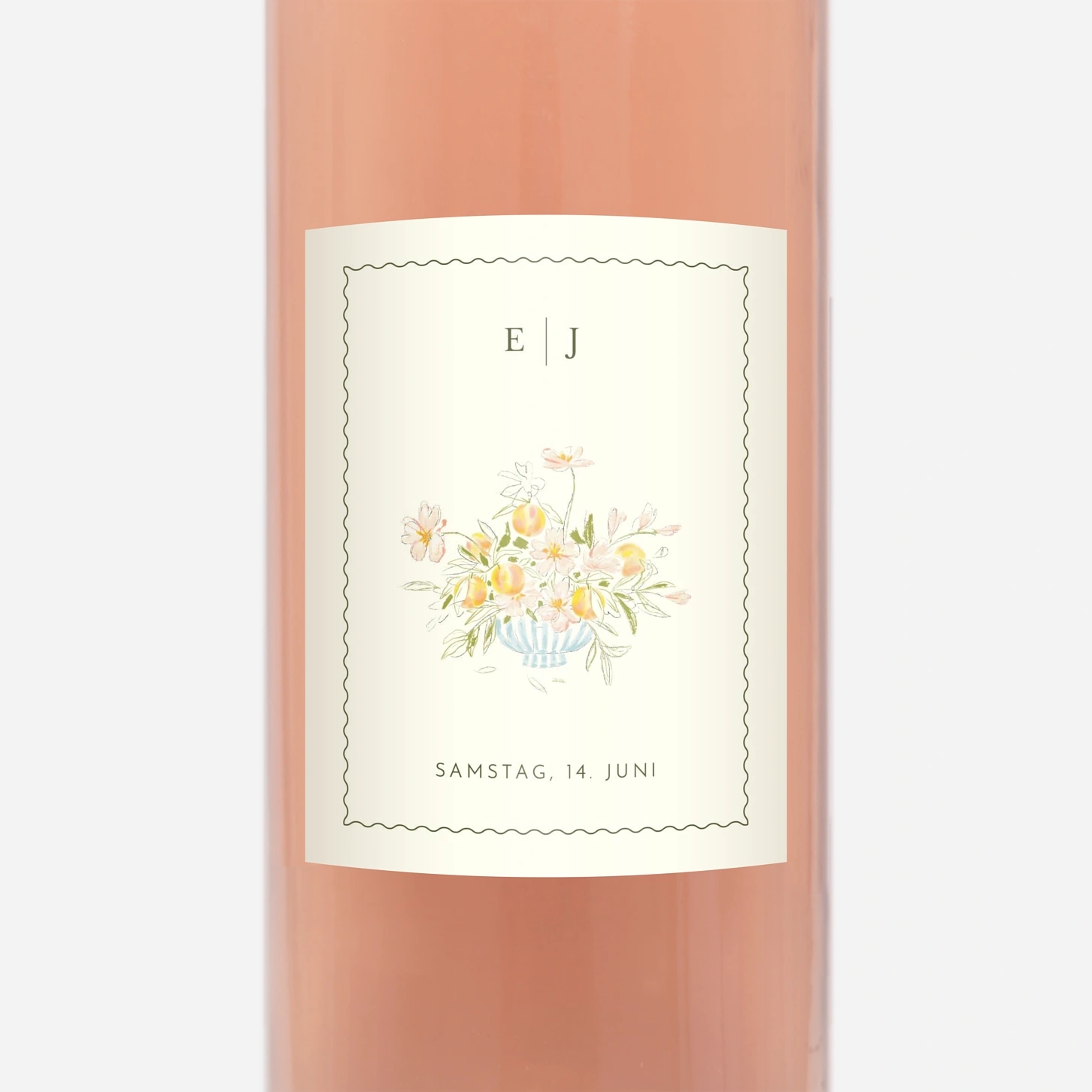 Flaschenetikett Hochzeit Dolce Amore