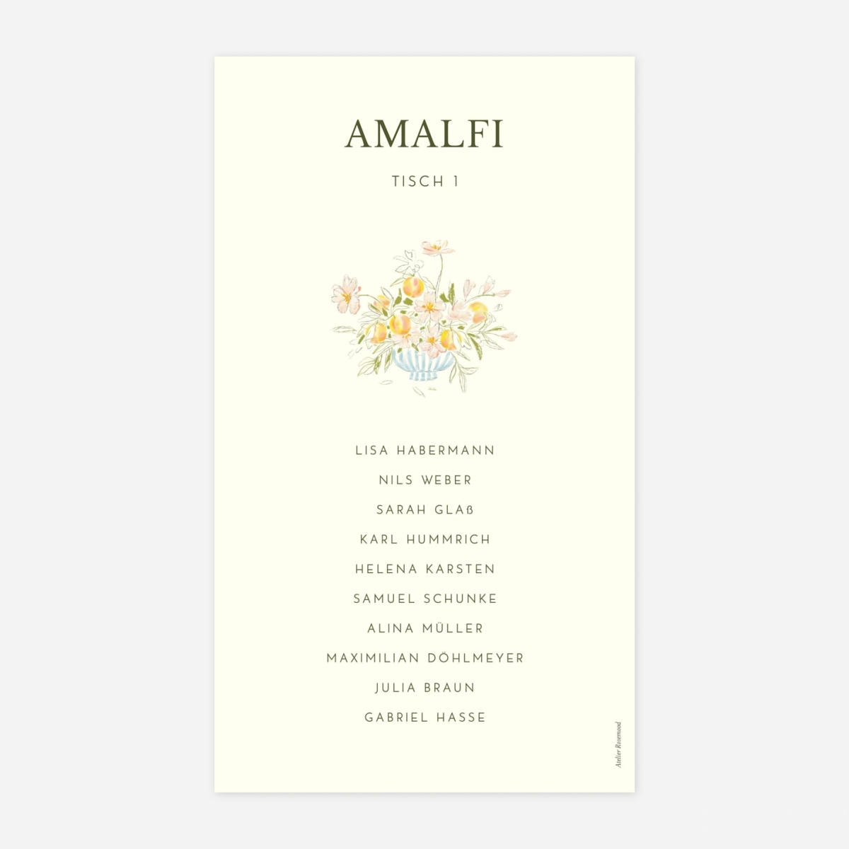 Gruppentischkarte Dolce Amore
