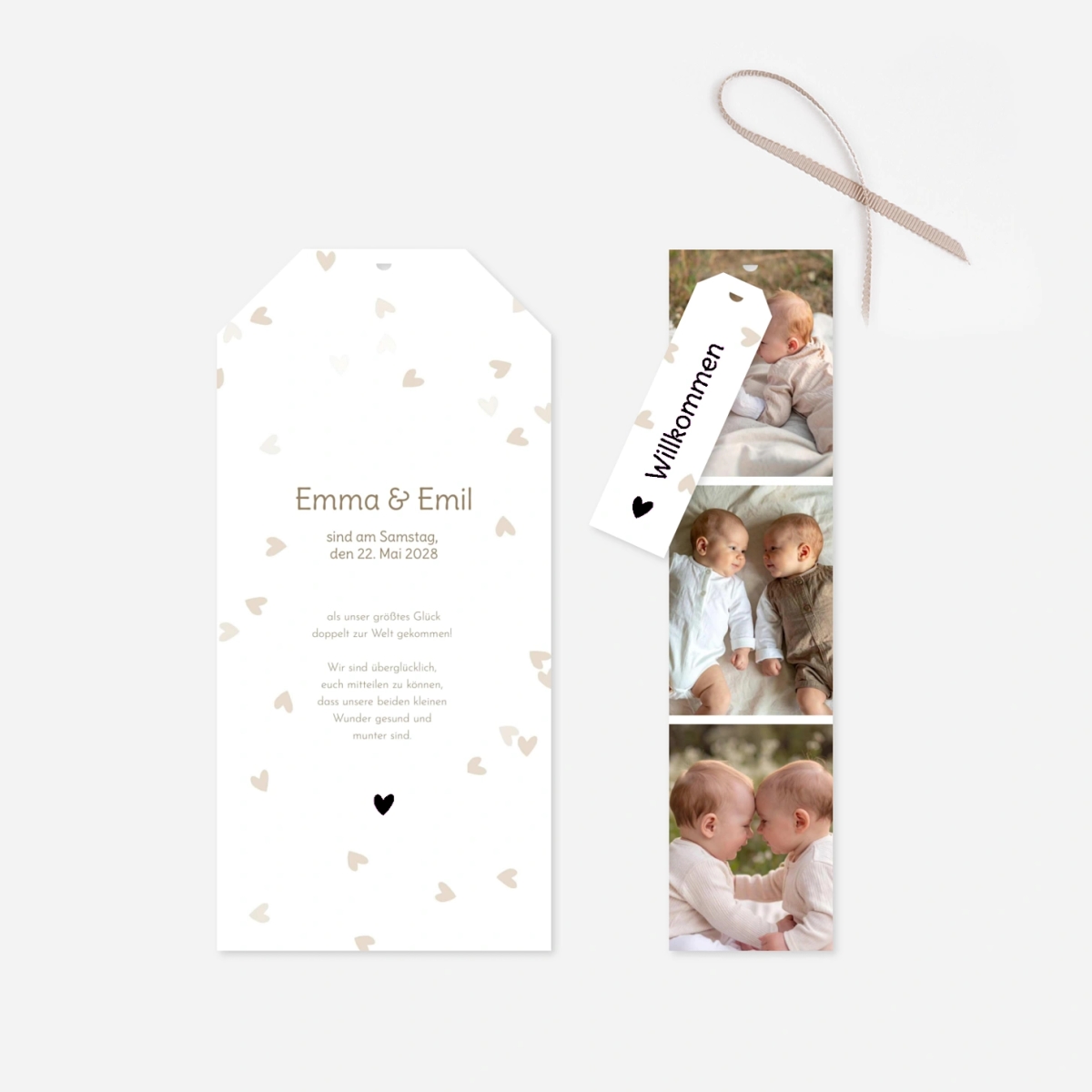 Geburtskarte Doppeltes Glück