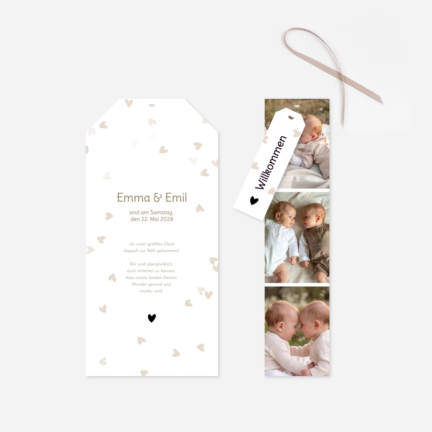 Geburtskarte Doppeltes Glück