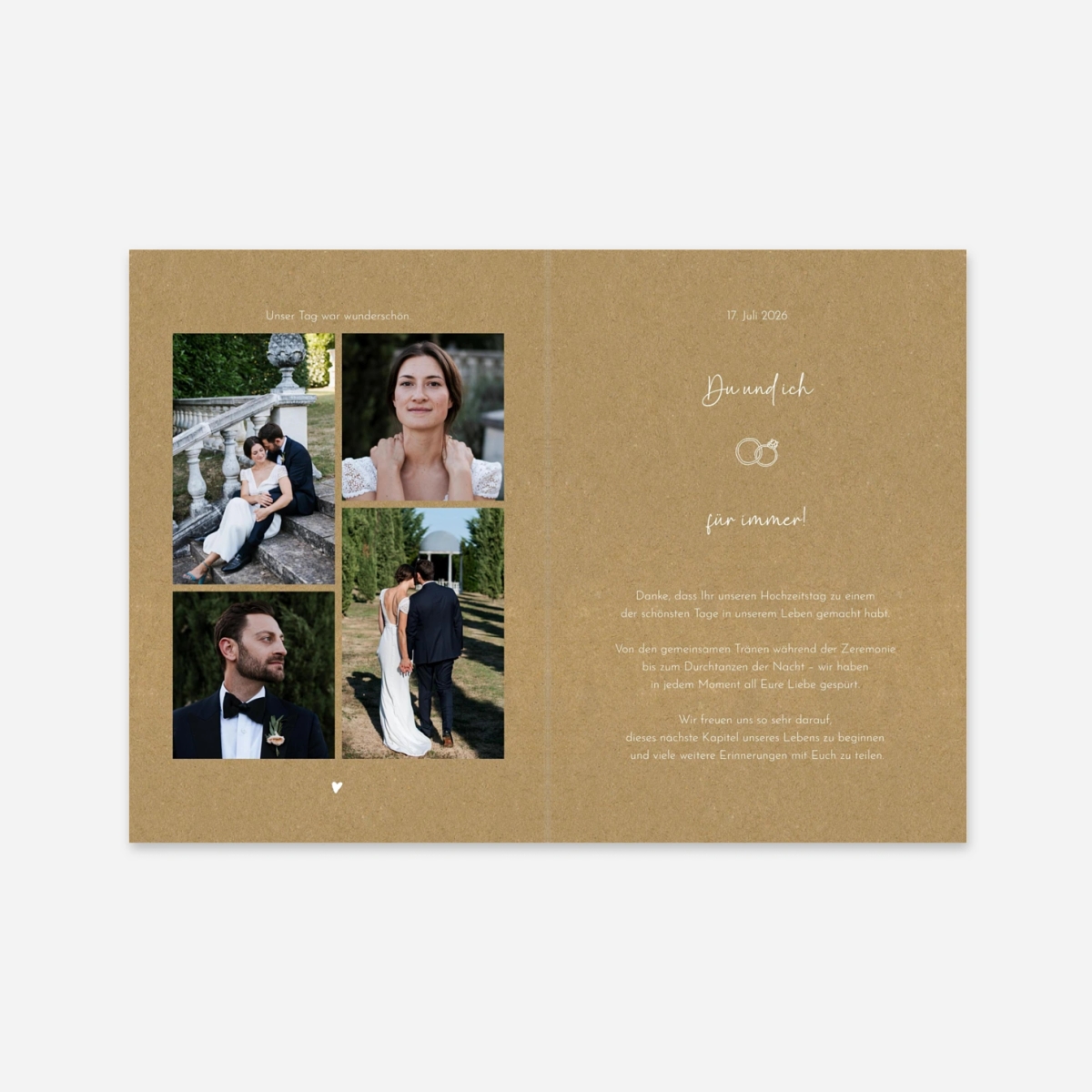 Dankeskarte Hochzeit Doodles