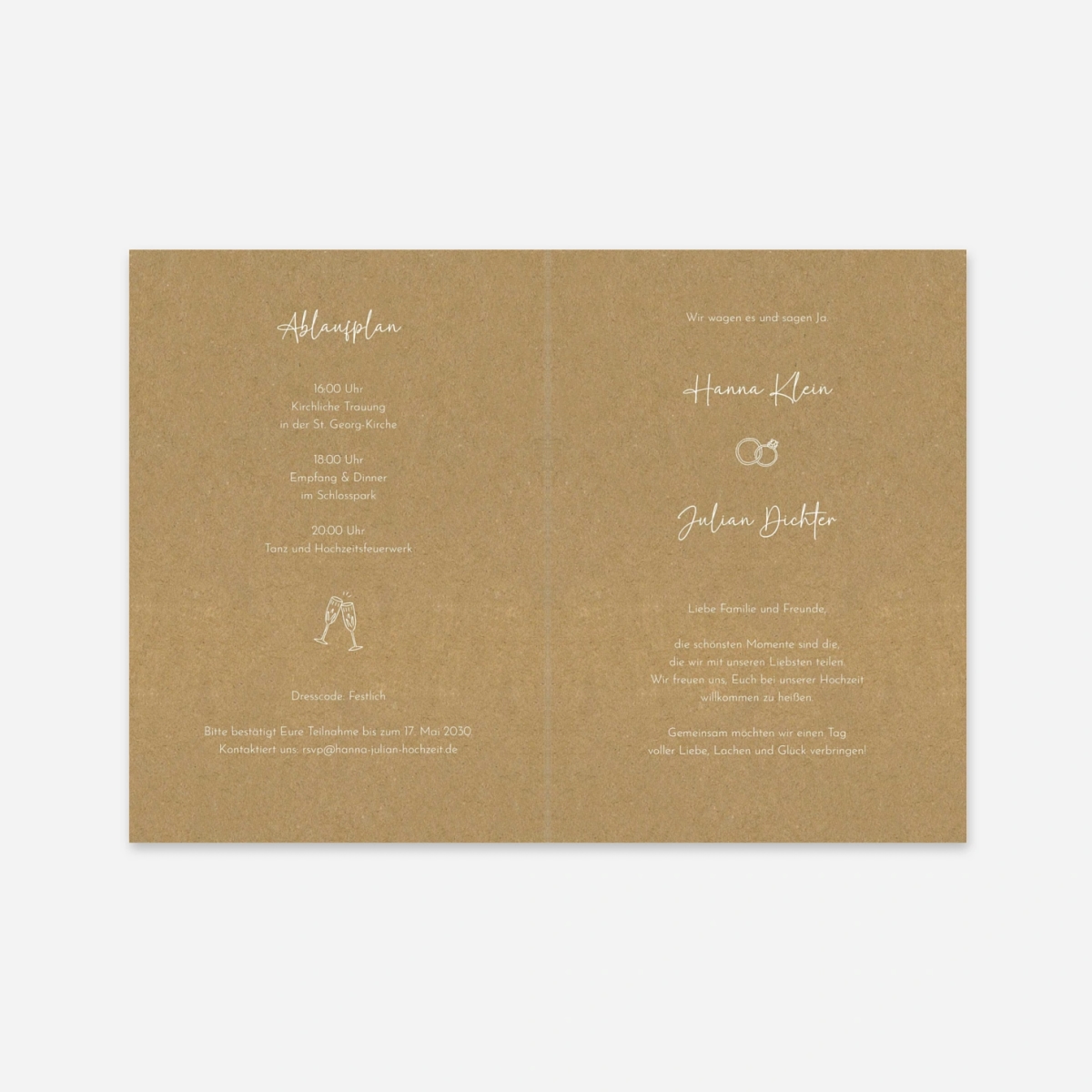 Hochzeitseinladung Doodles