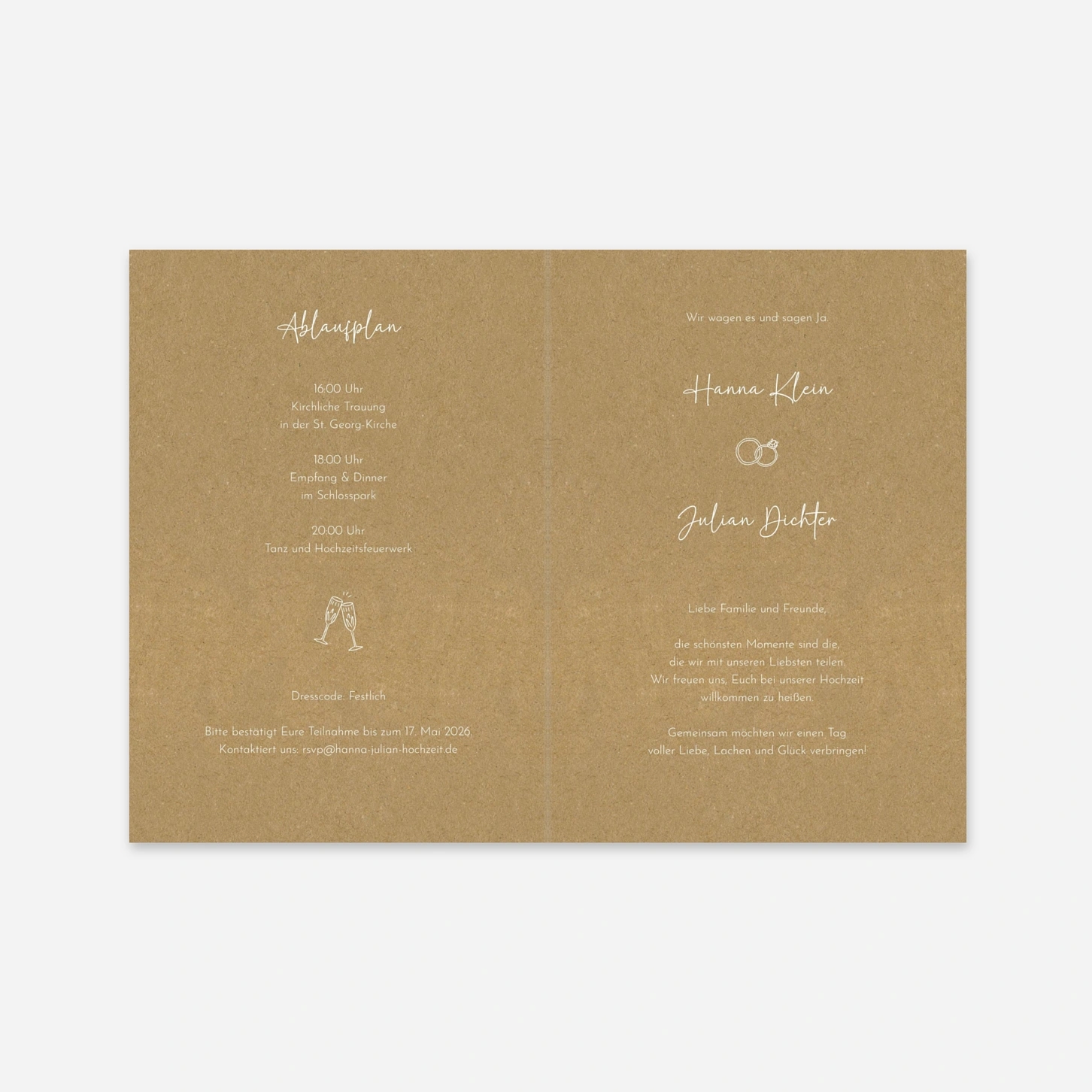 Hochzeitseinladung Doodles