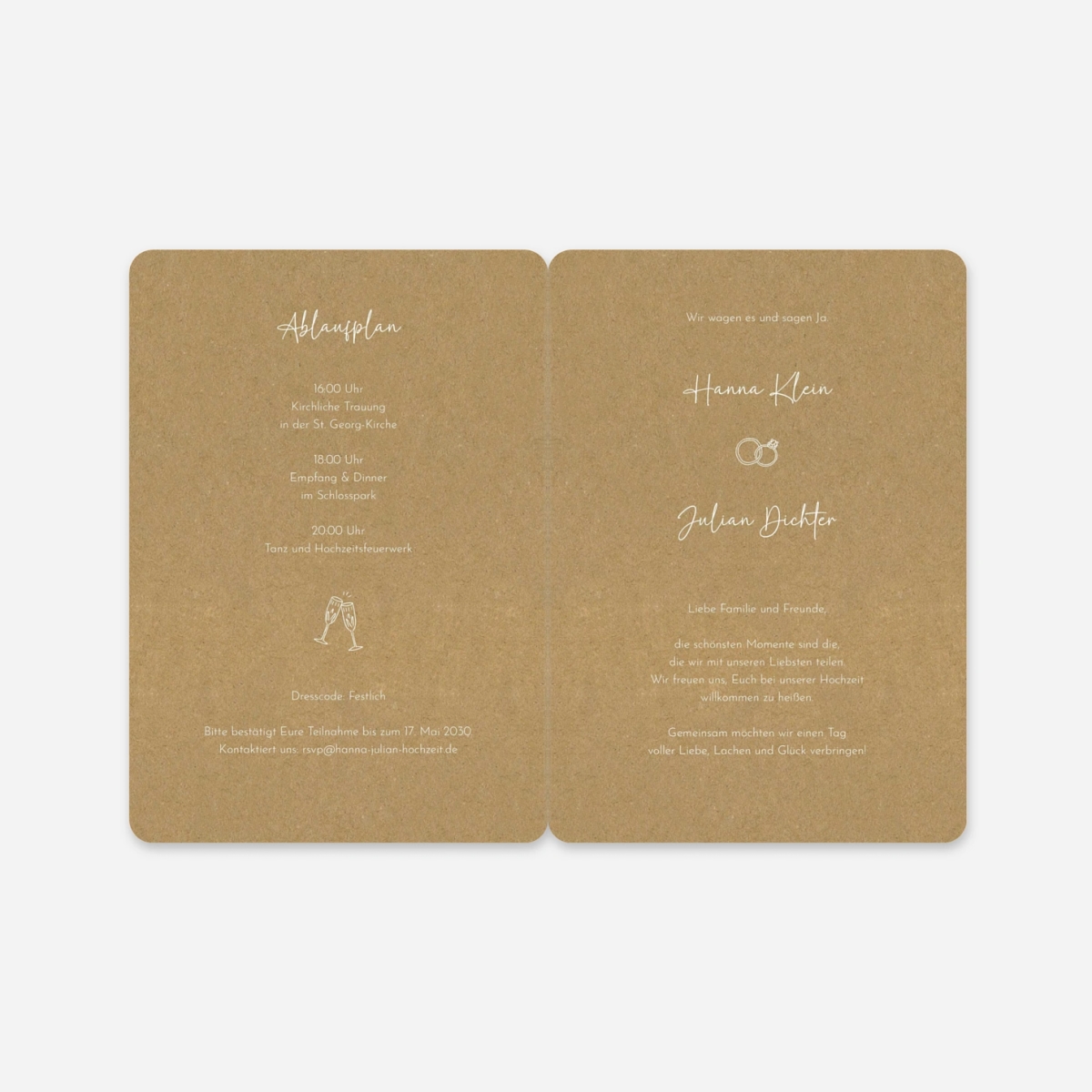 Hochzeitseinladung Doodles