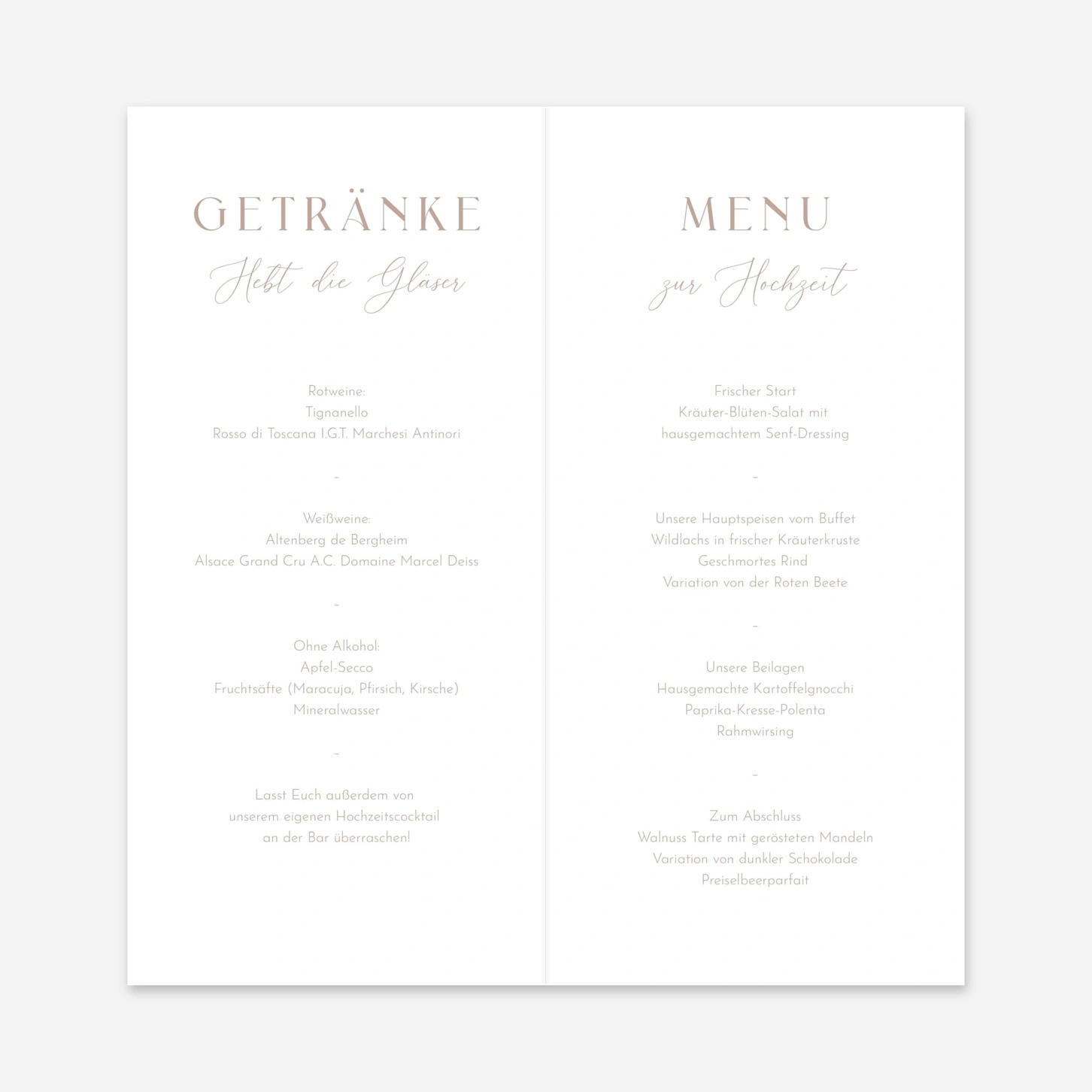 Menükarte Hochzeit Endlich Wir