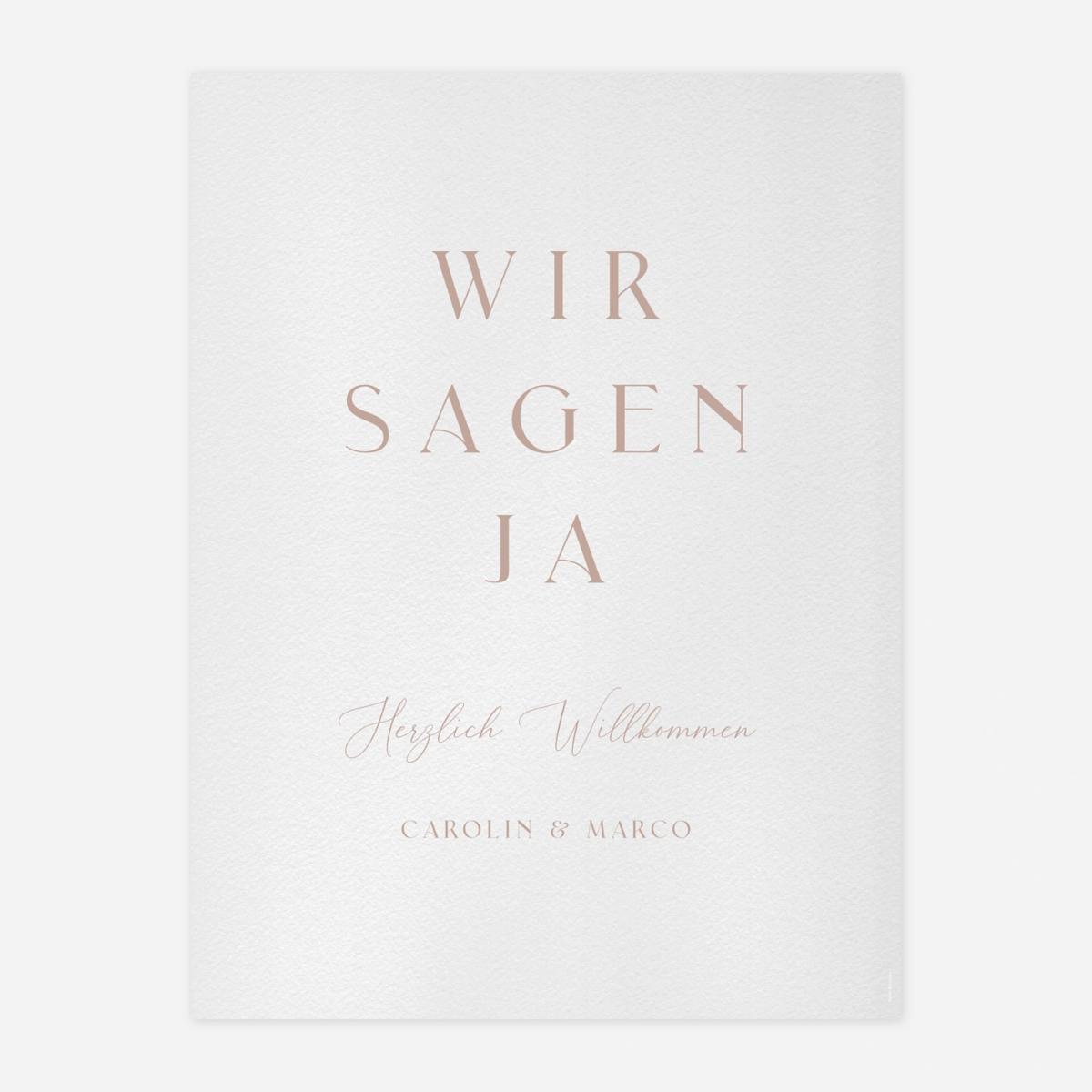 Willkommensschild Endlich Wir