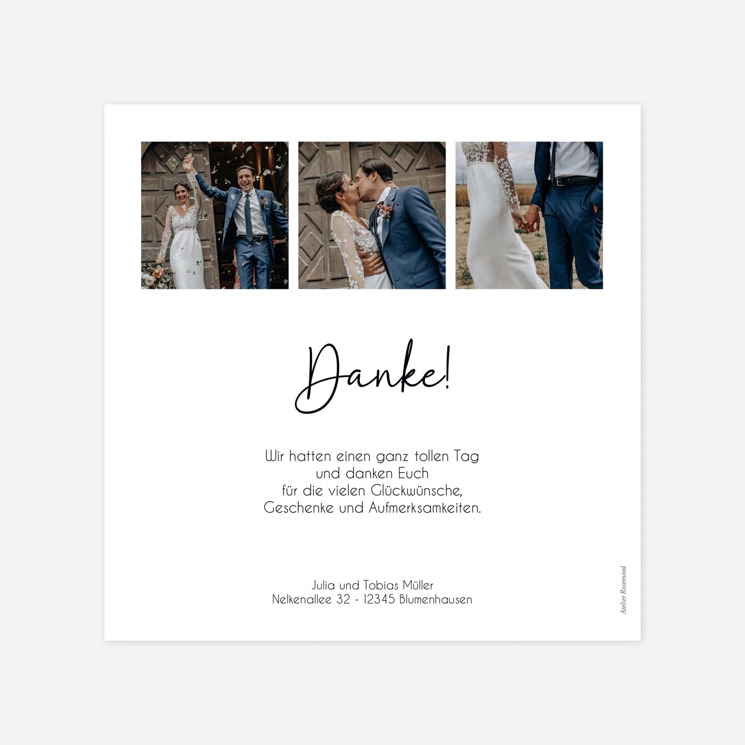 Dankeskarte Hochzeit Einfach Danke