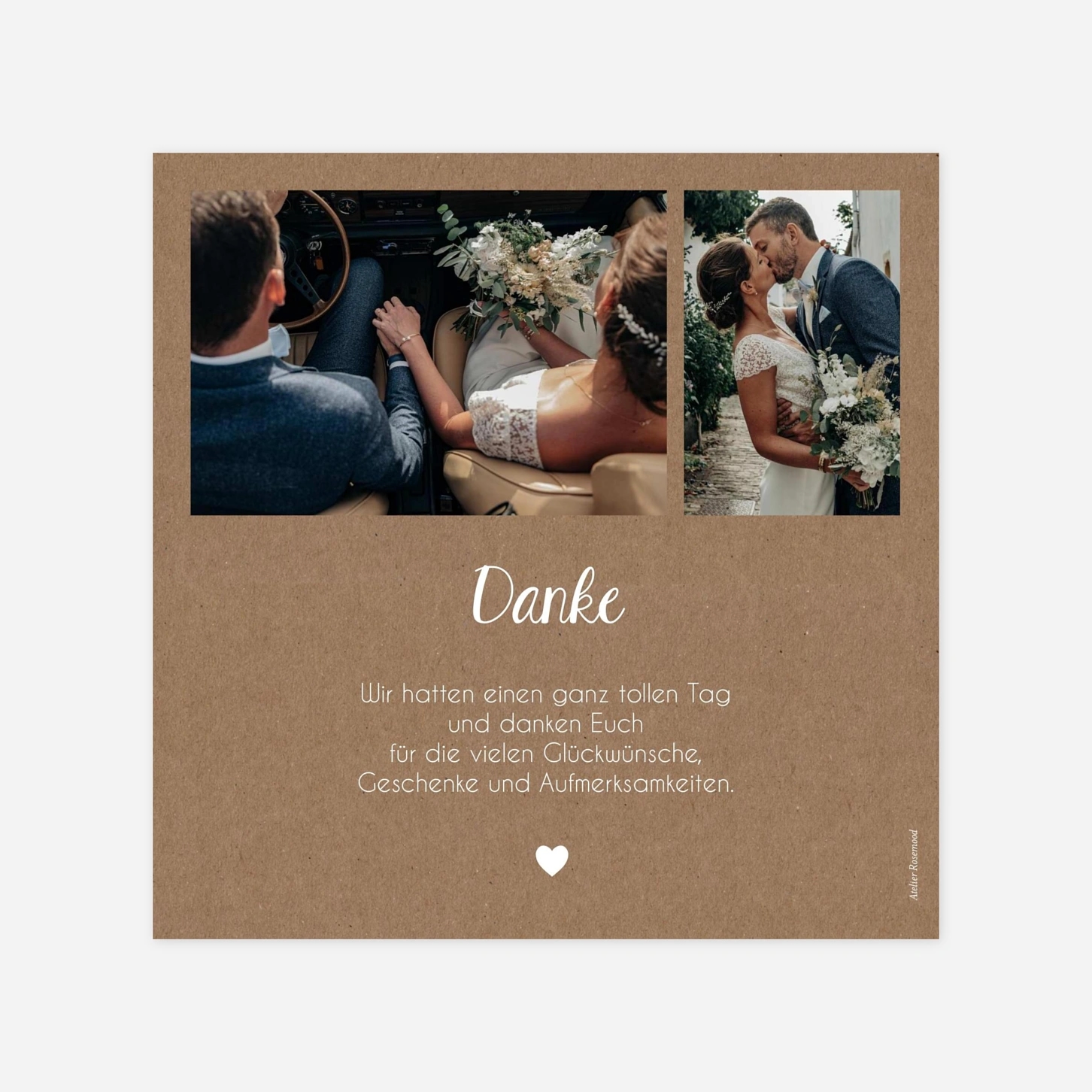 Dankeskarte Hochzeit Boho-Eleganz