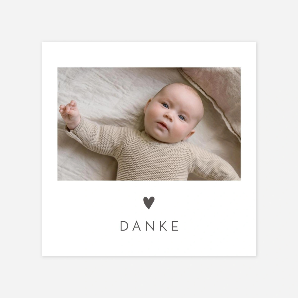 Dankeskarte Geburt Elegant Herz