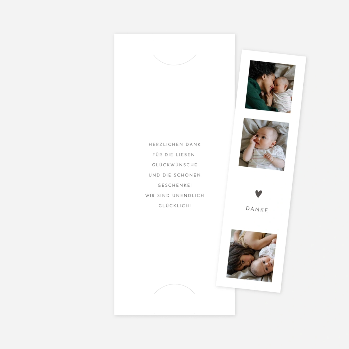 Dankeskarte Geburt Elegant Herz