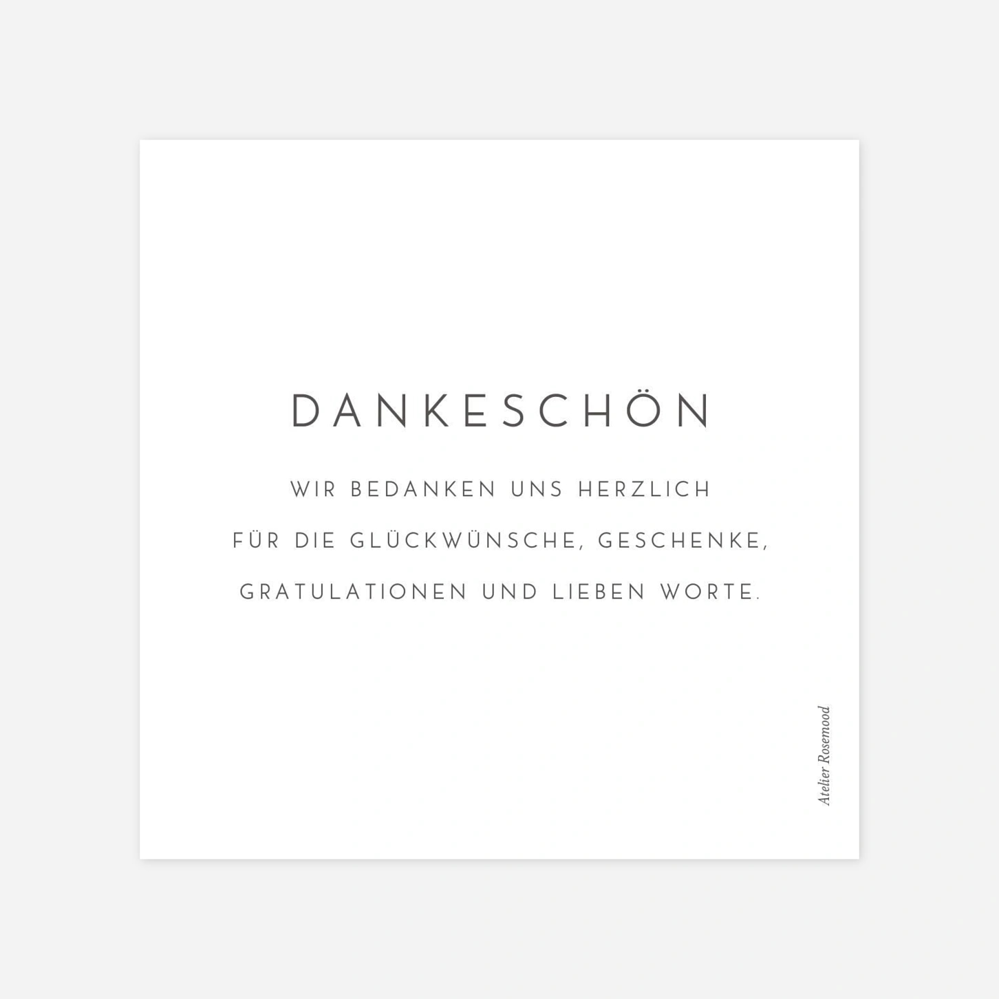 Dankeskarte Geburt Elegant Herz