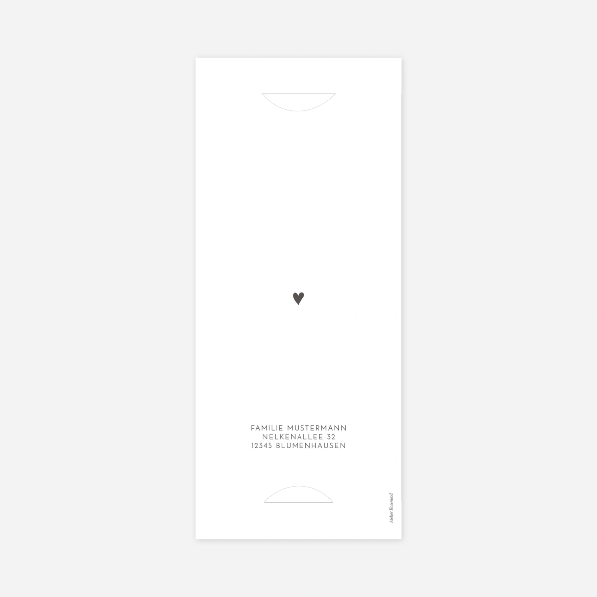 Dankeskarte Geburt Elegant Herz