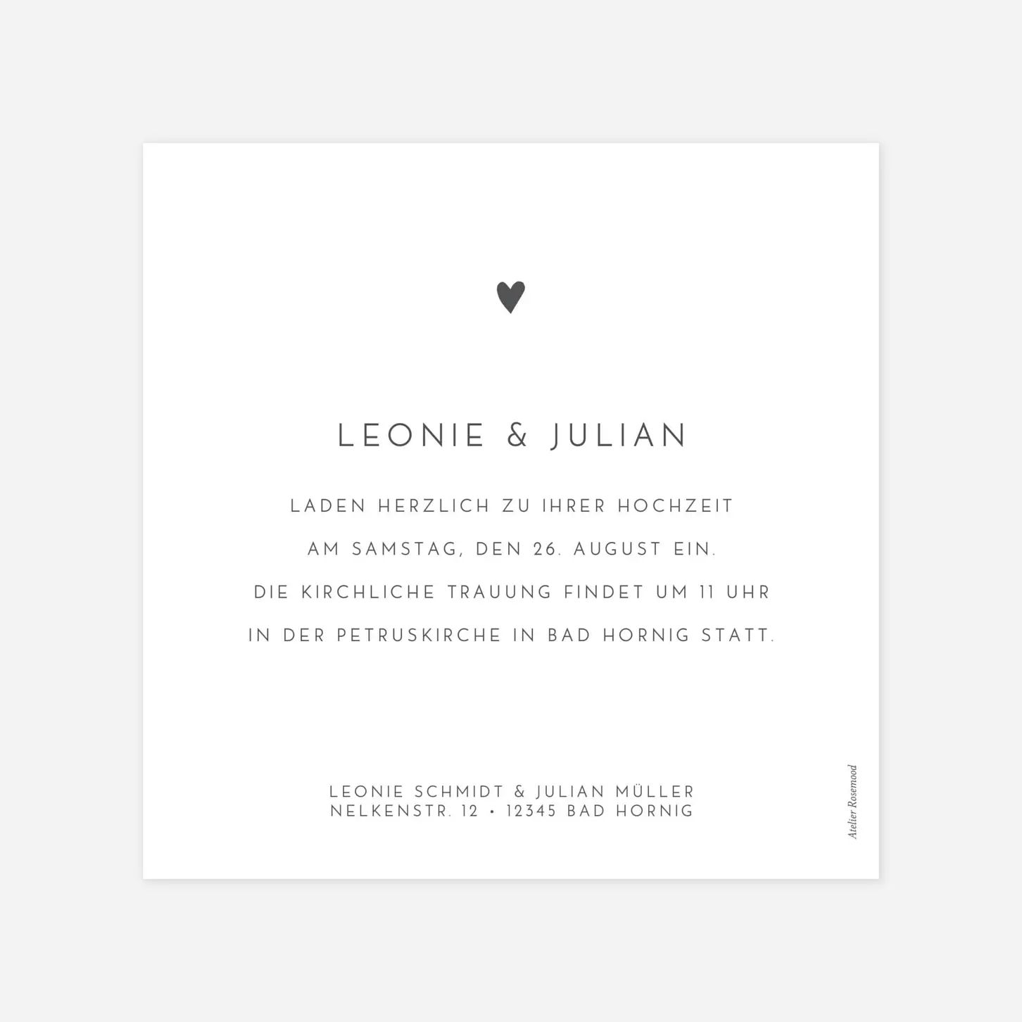 Hochzeitseinladung Elegant Herz