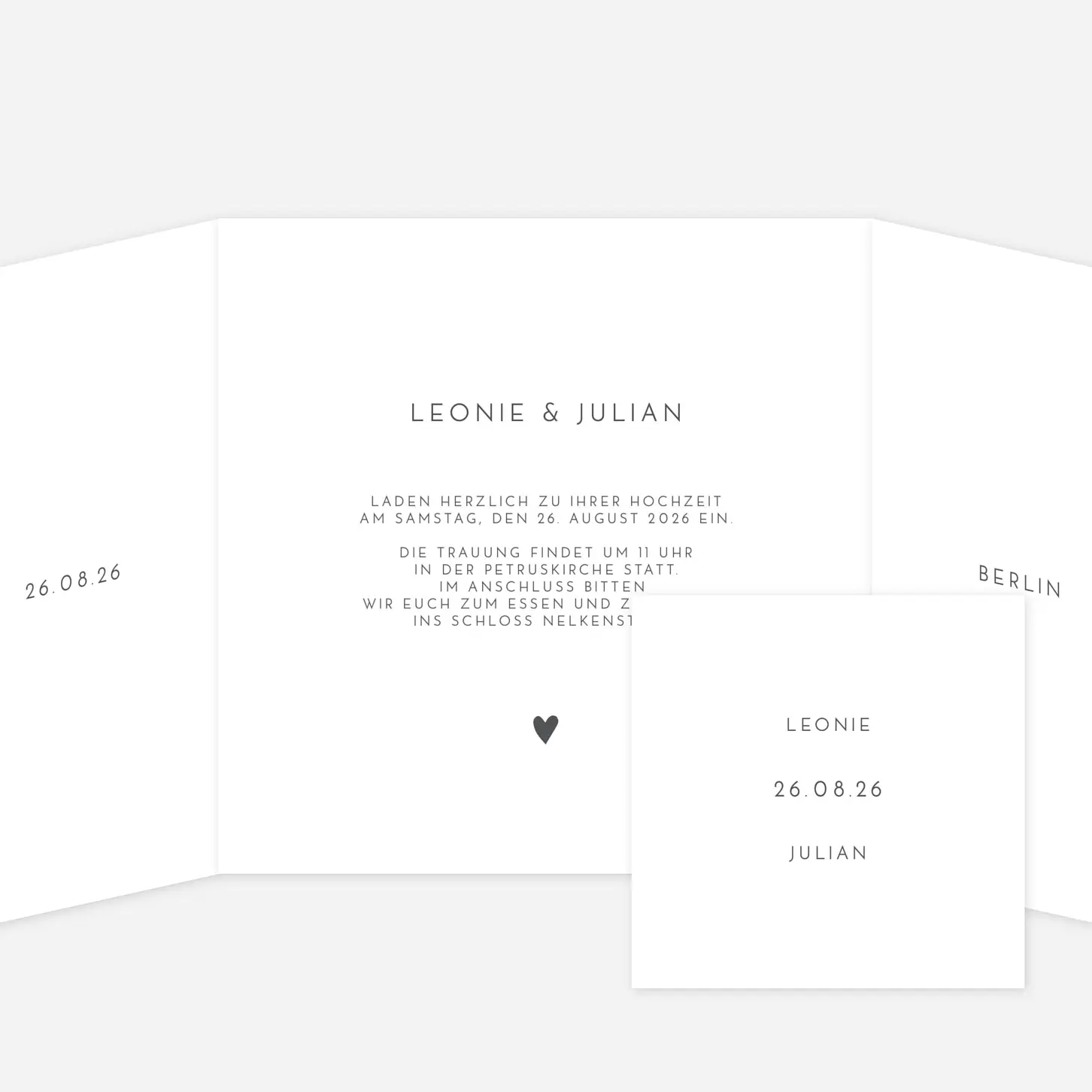 Hochzeitseinladung Elegant Herz