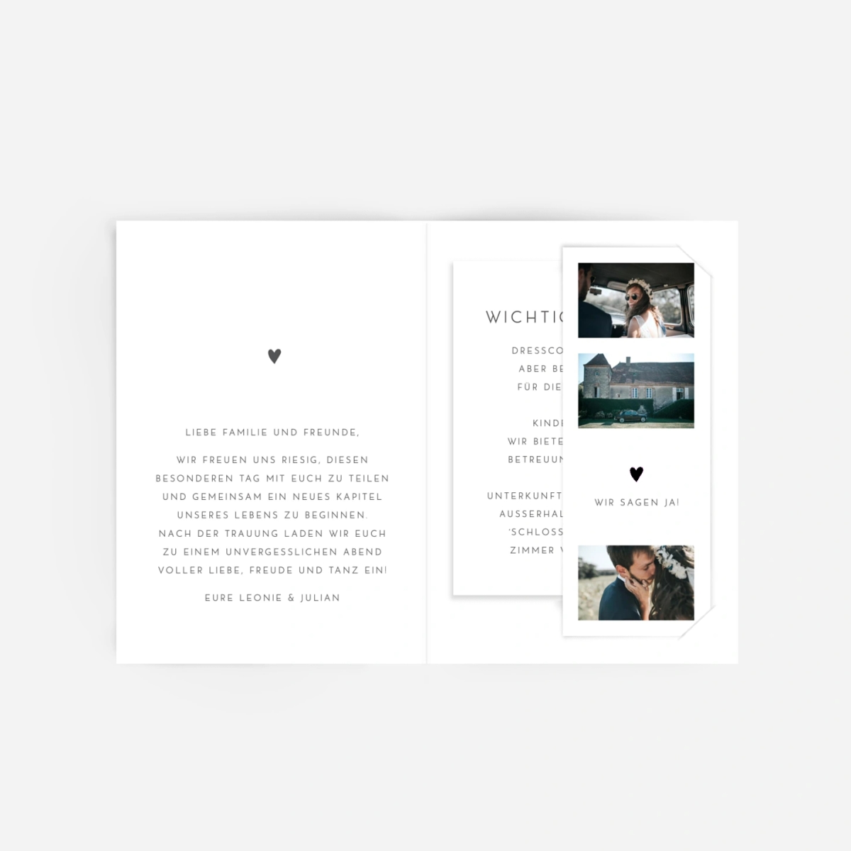 Hochzeitseinladung Elegant Herz