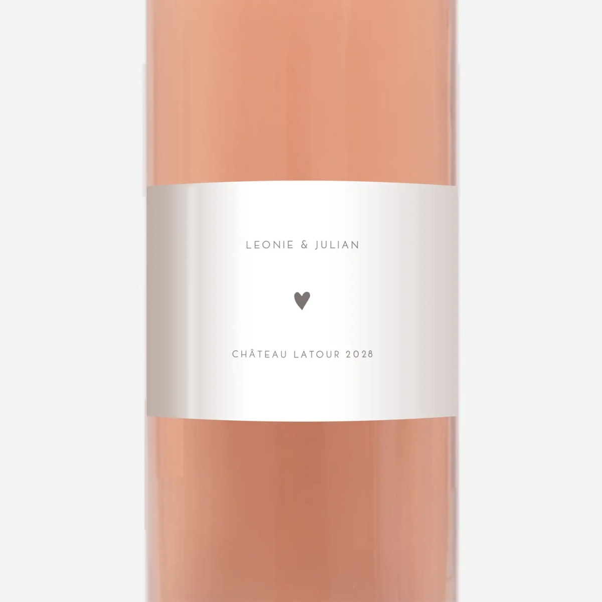 Flaschenetikett Hochzeit Elegant Herz