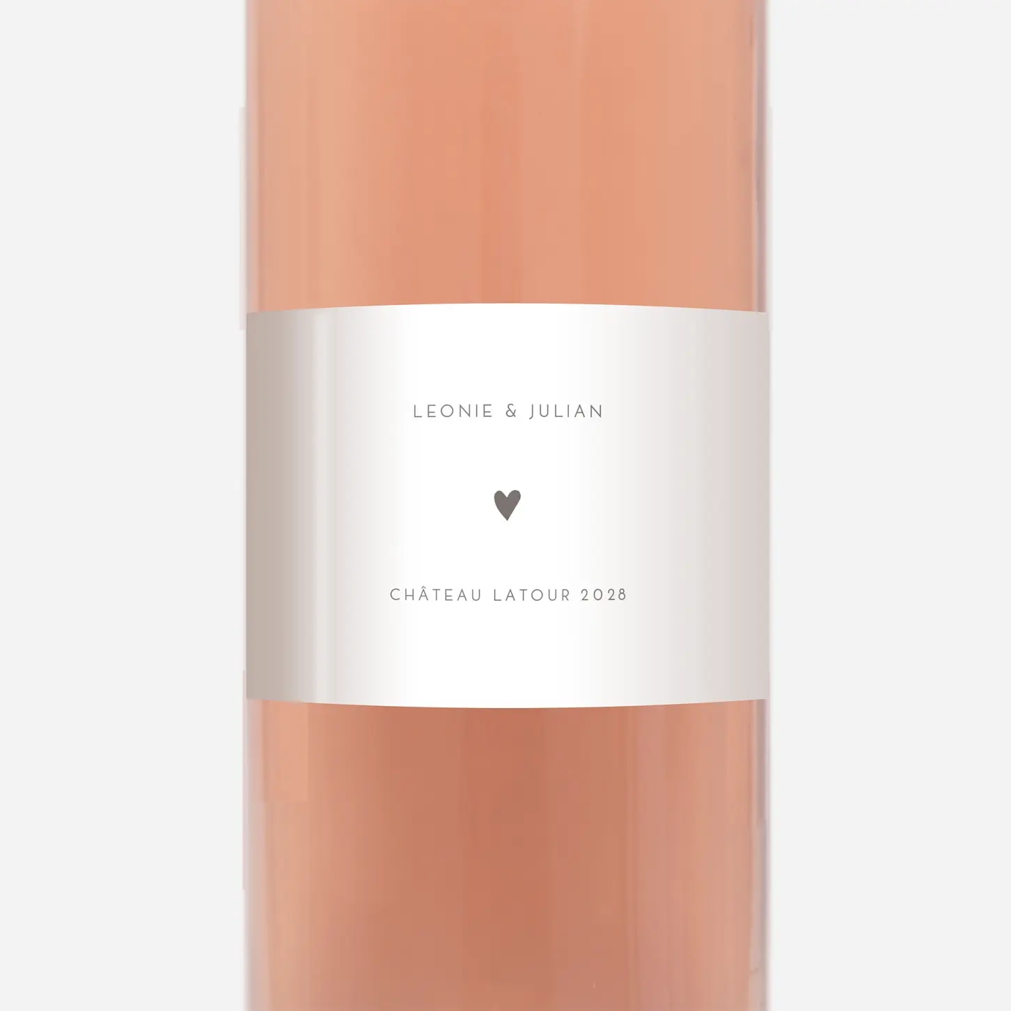 Flaschenetikett Hochzeit Elegant Herz