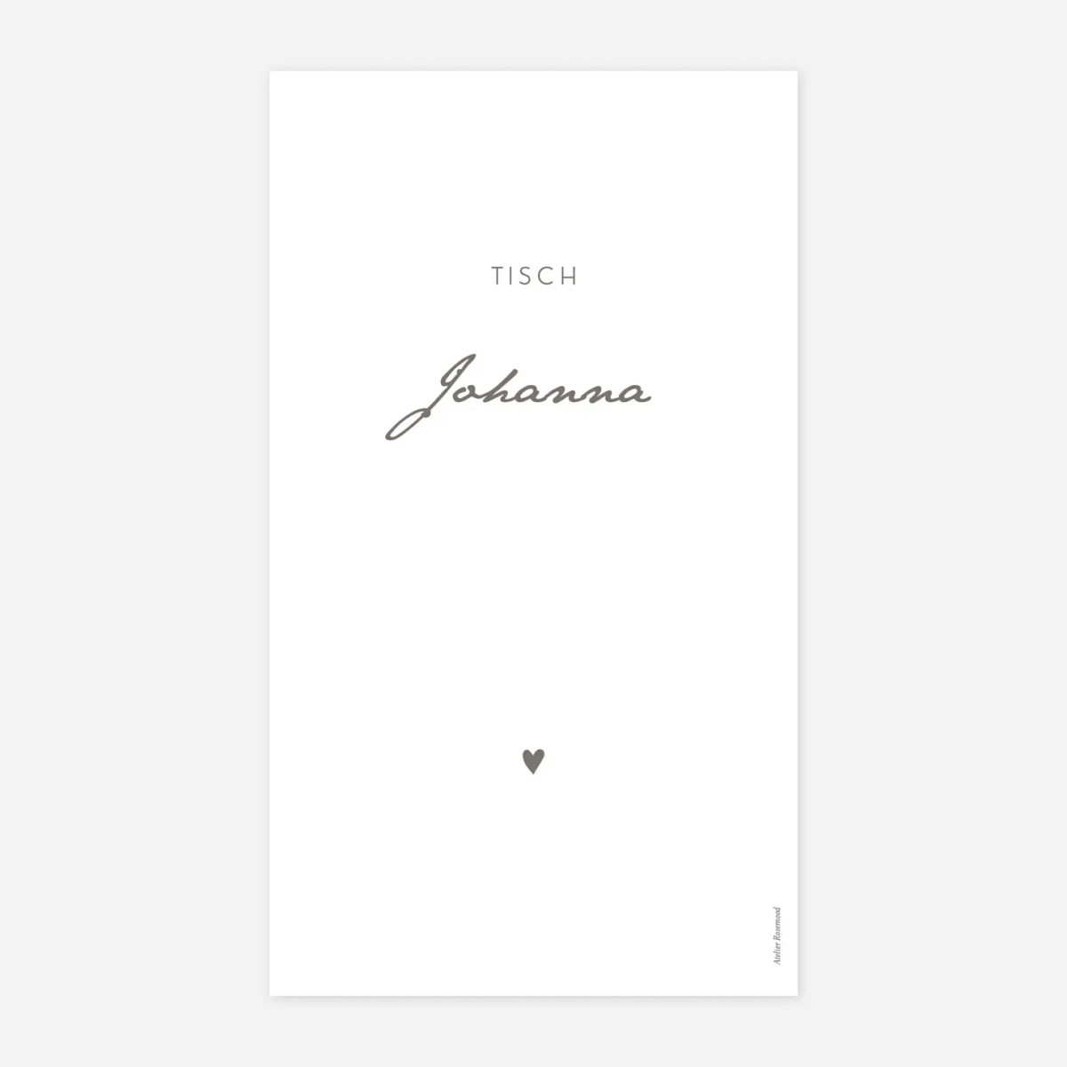 Tischkarten Hochzeit Elegant Herz