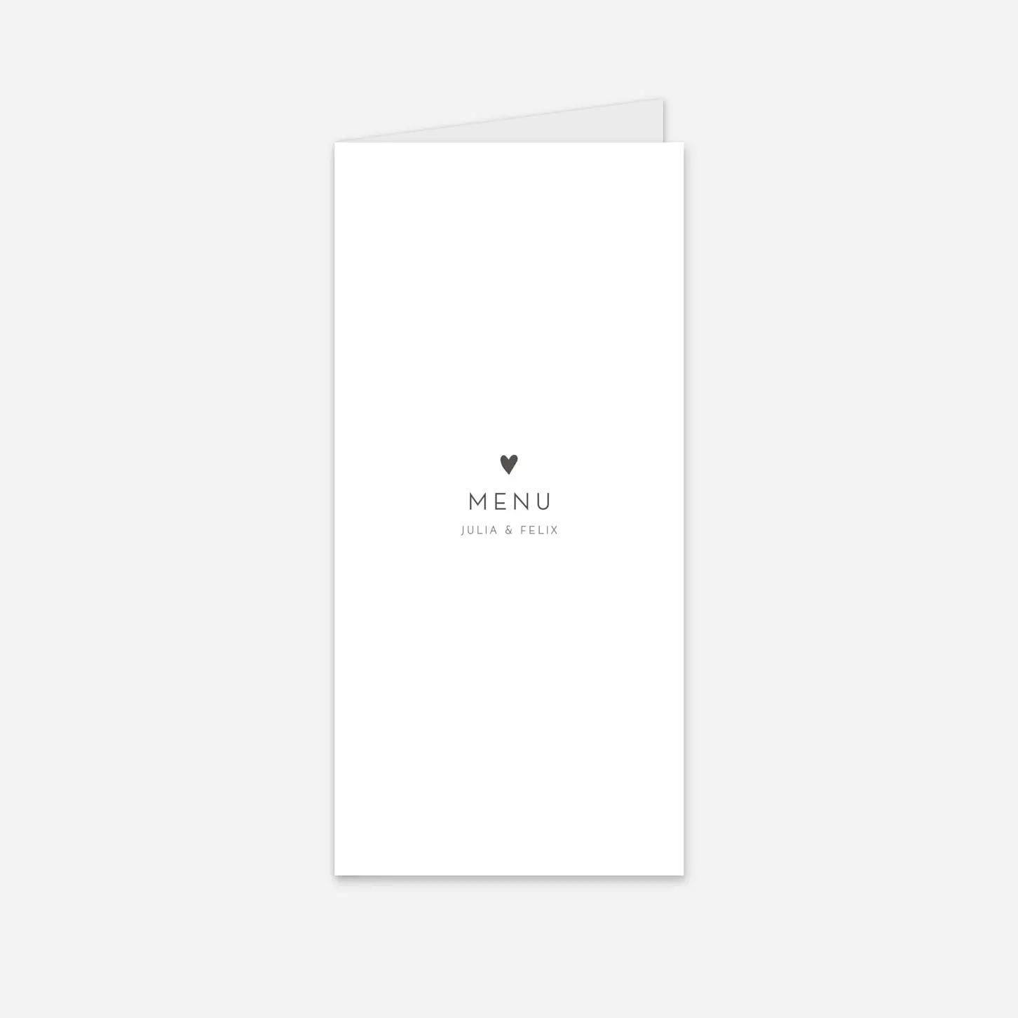 Menükarte Hochzeit Elegant Herz