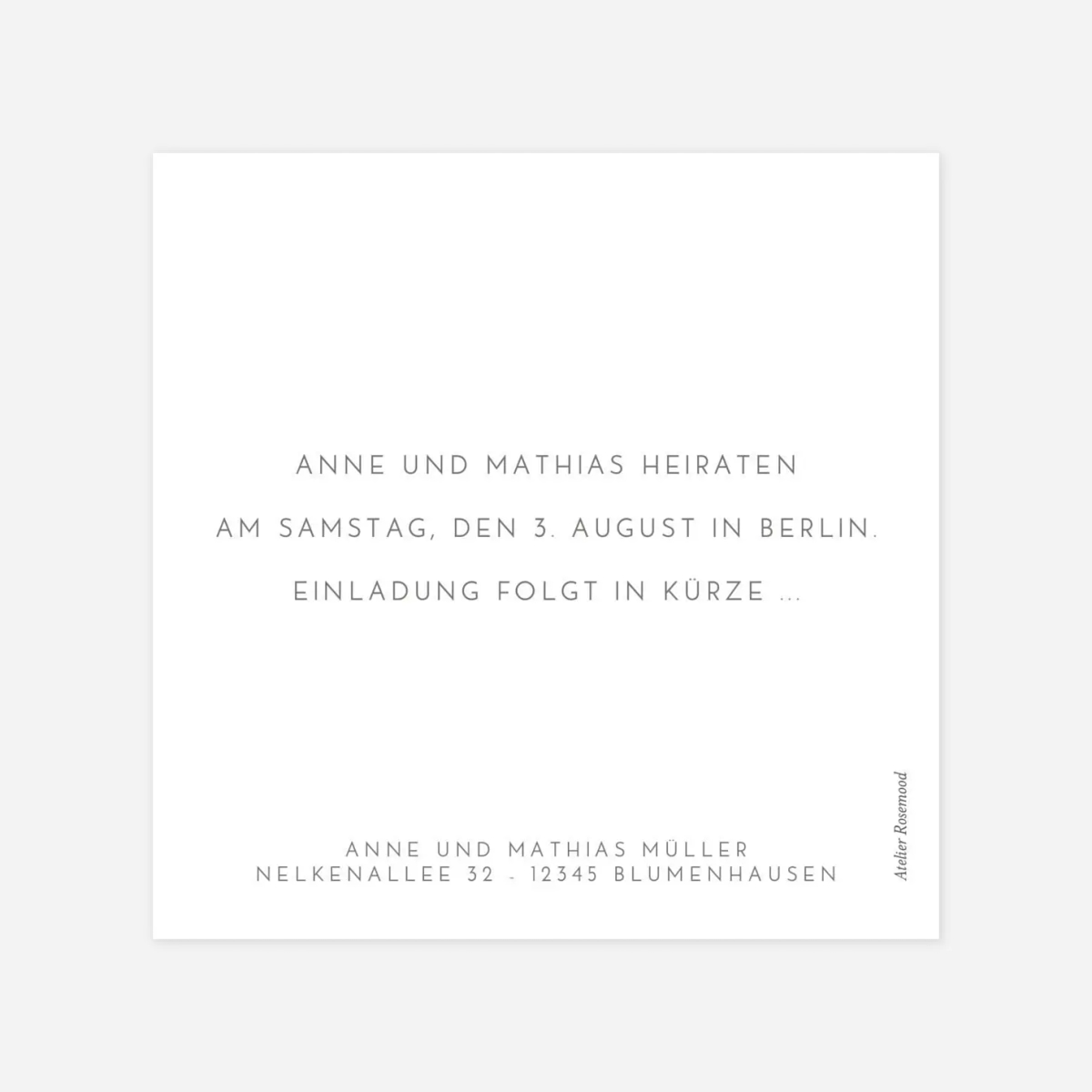 Save-the-Date Karte Elegant Herz