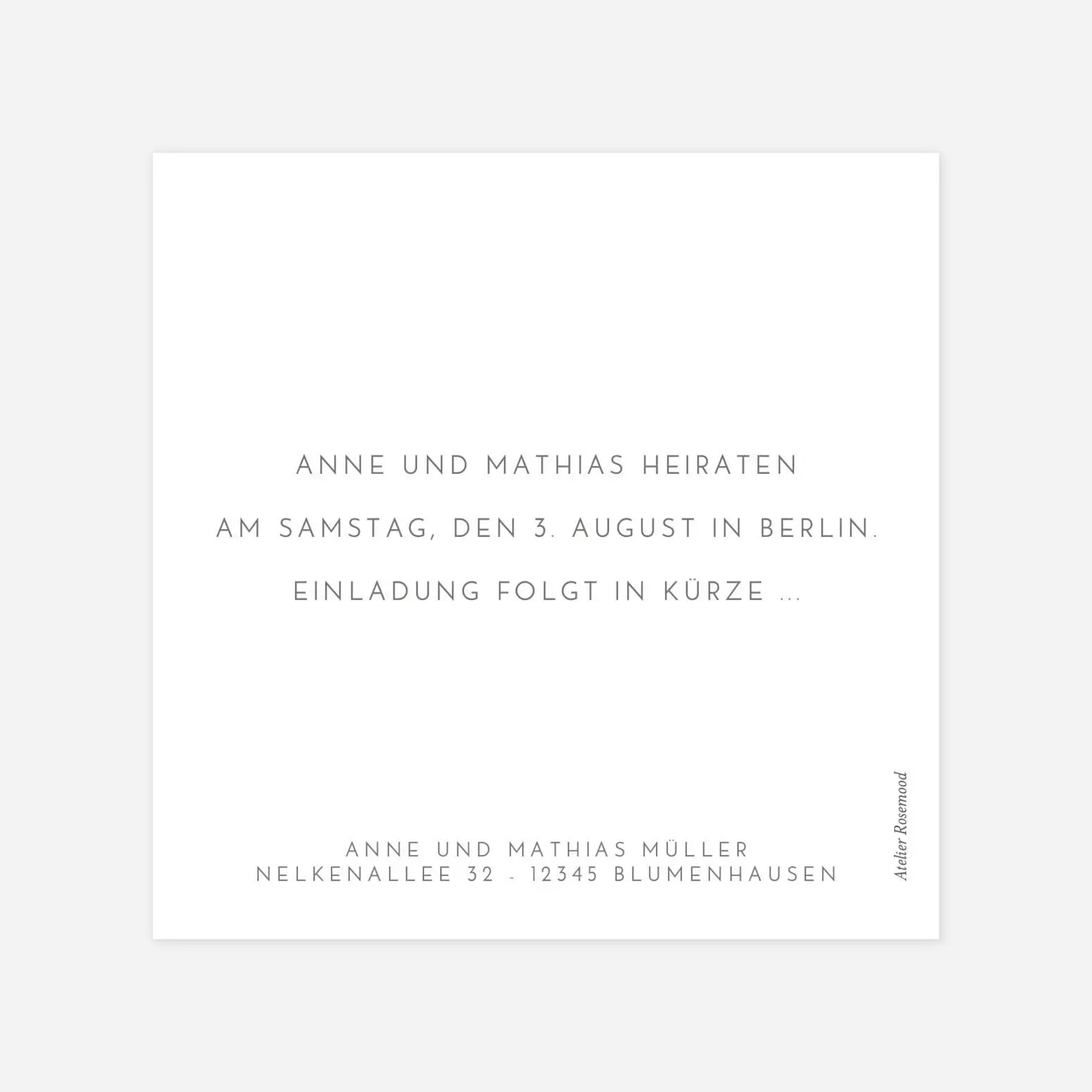 Save-the-Date Karte Elegant Herz