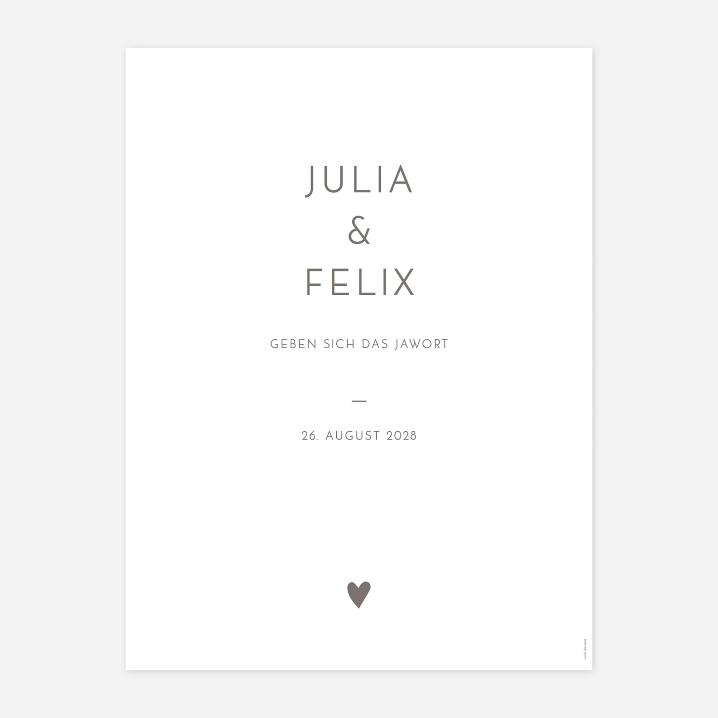 Willkommensschild Elegant Herz