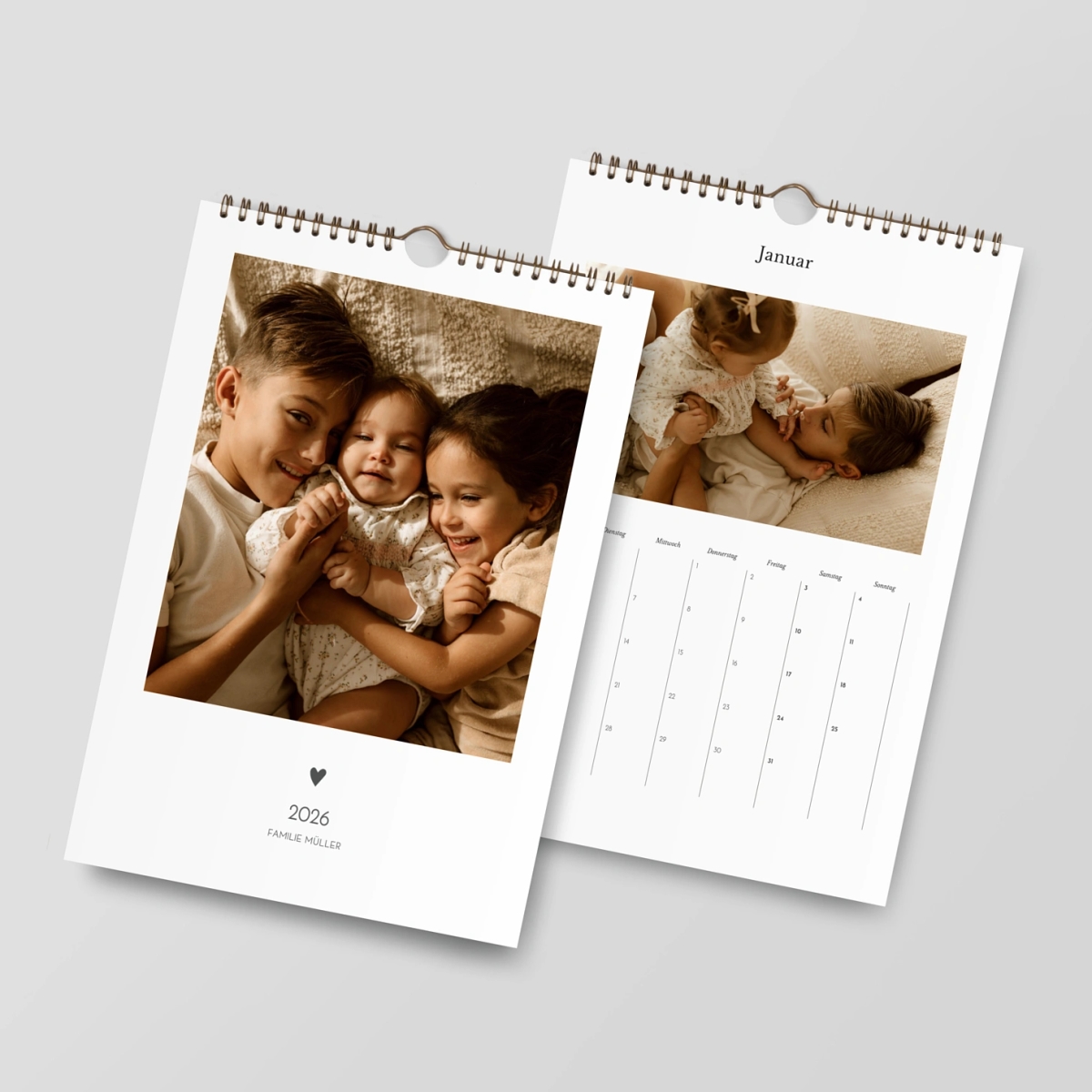 Wandkalender personalisierbare Felder Elegant Herz