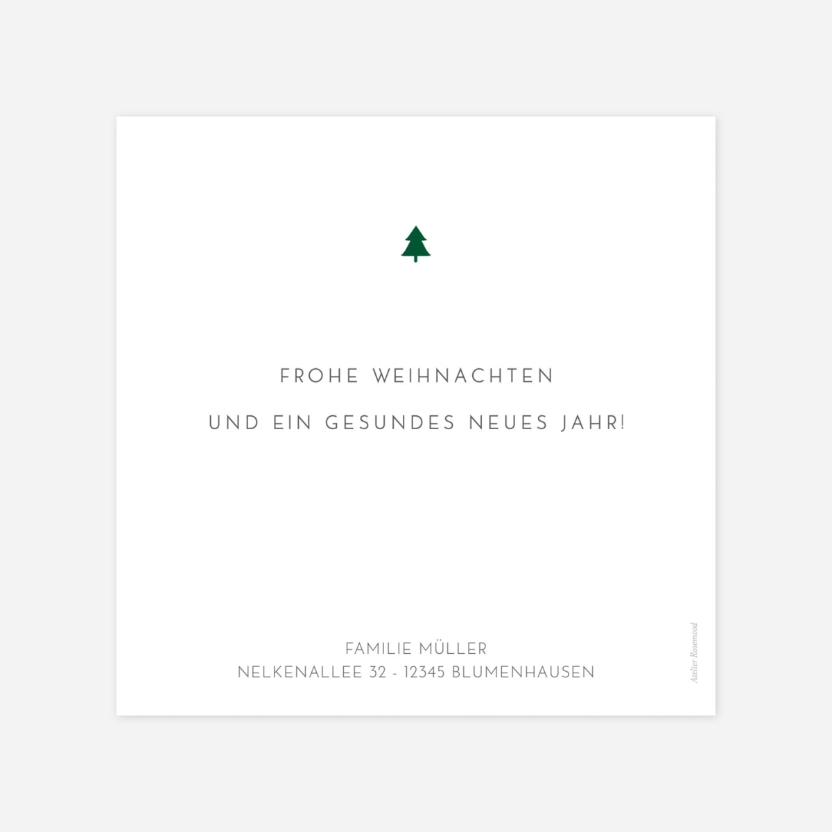 Weihnachtskarte Tannenbaum Gold