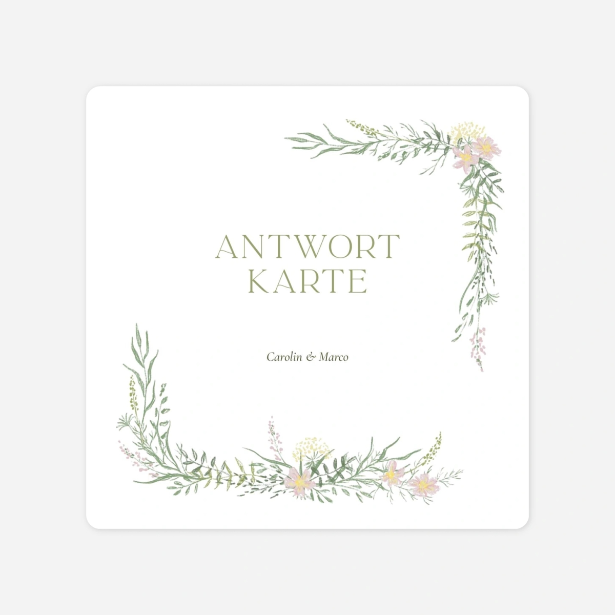 Antwortkarte Hochzeit Élégance végétale