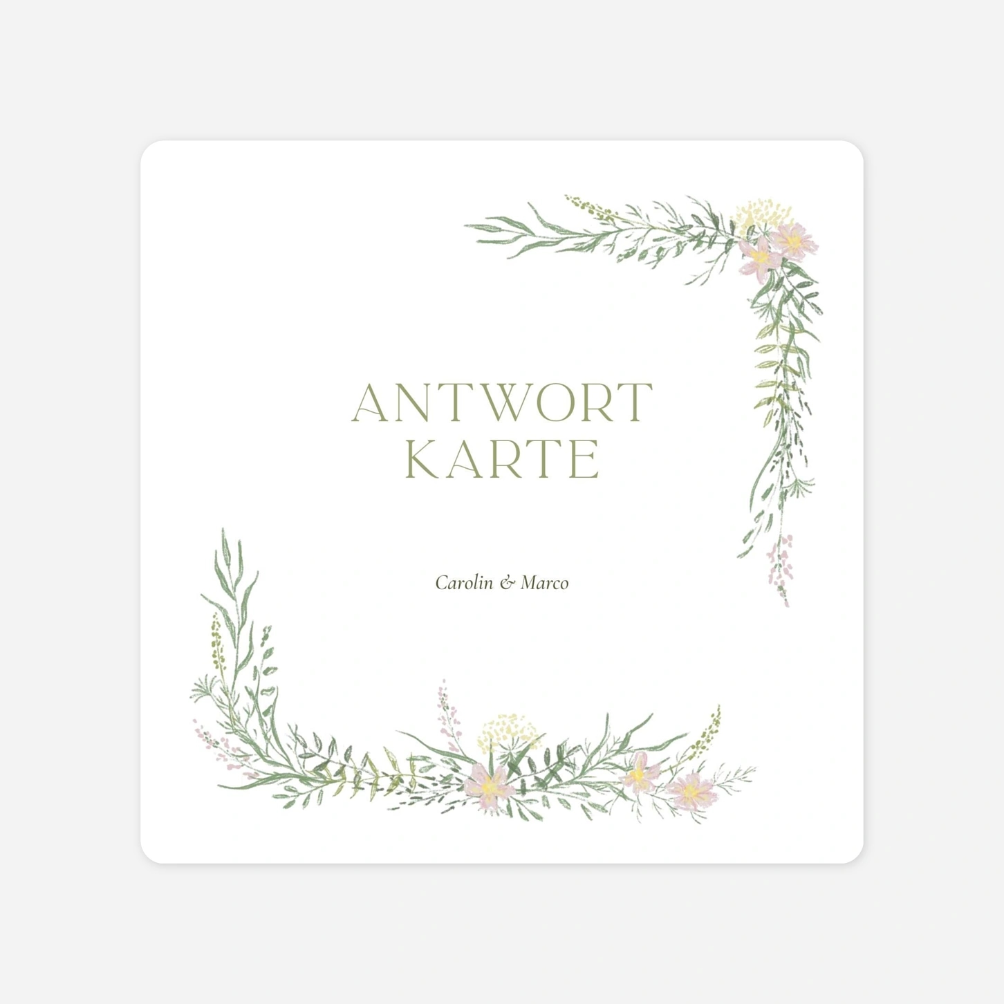 Antwortkarte Hochzeit Élégance végétale