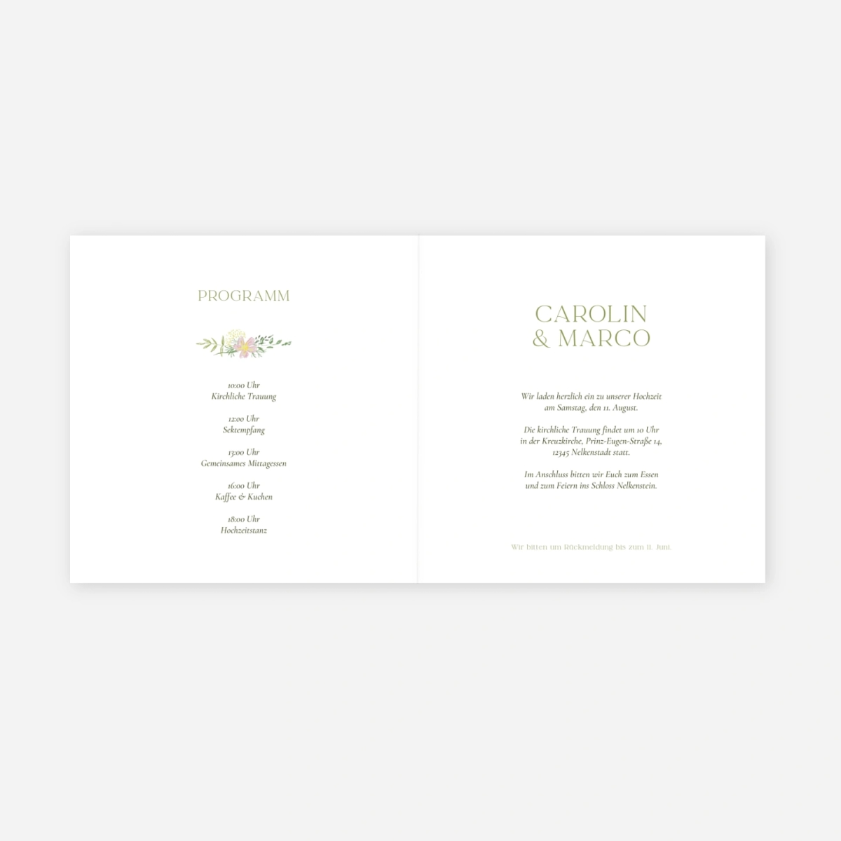 Hochzeitseinladung Élégance végétale