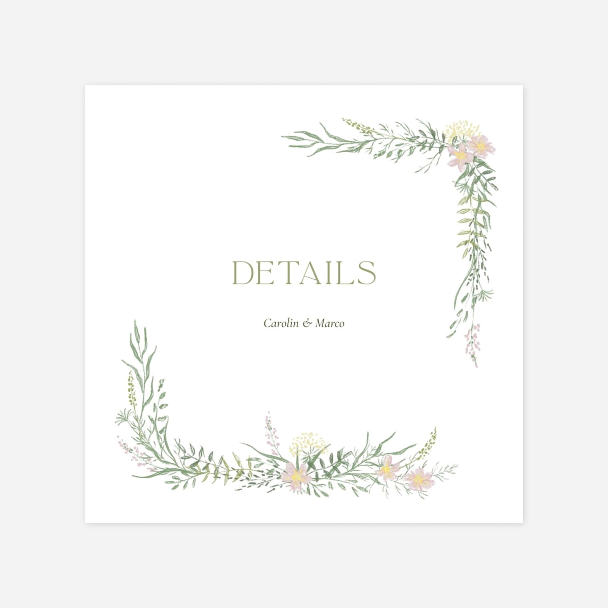 Hochzeit Mini-Einladungskarte Élégance végétale