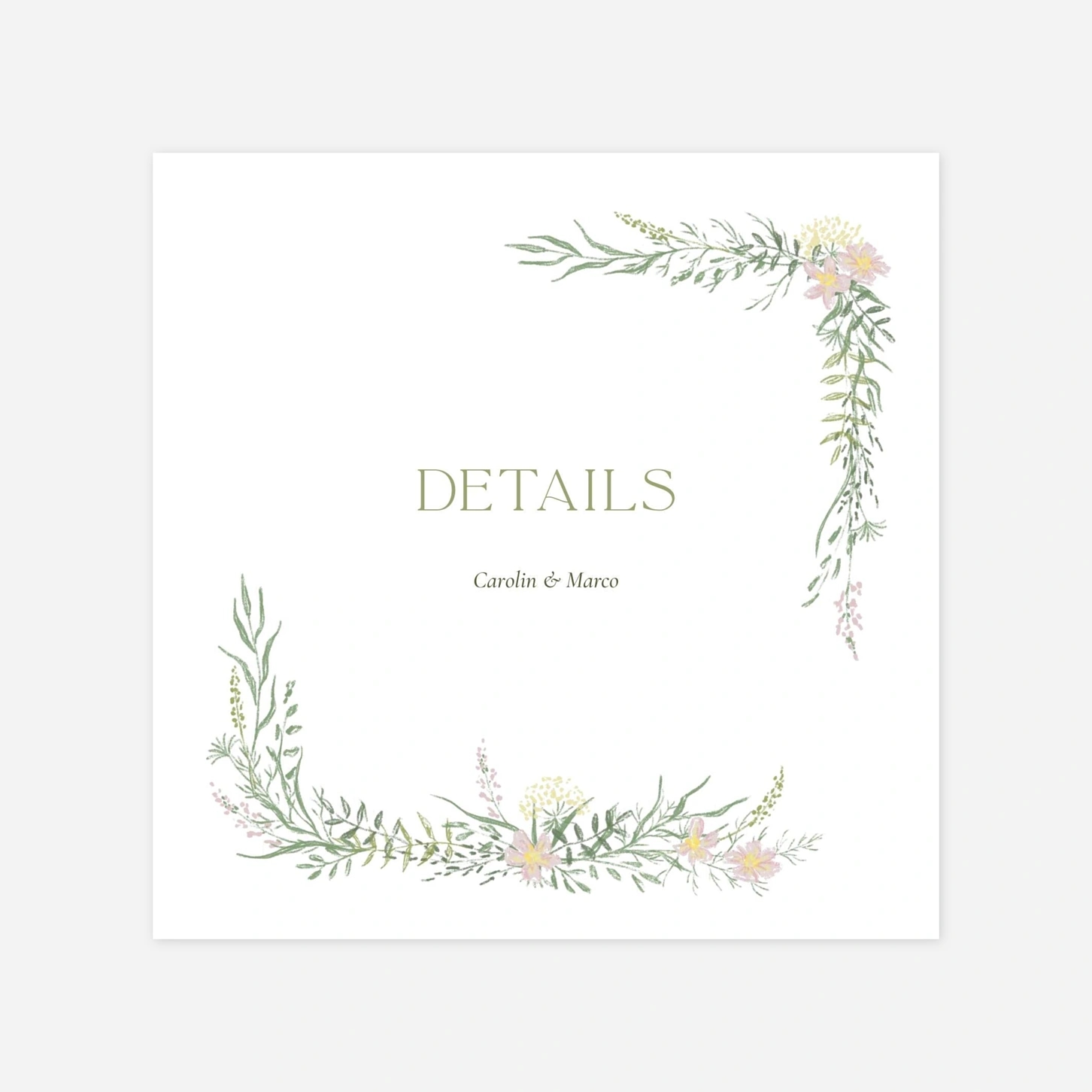 Hochzeit Mini-Einladungskarte Élégance végétale