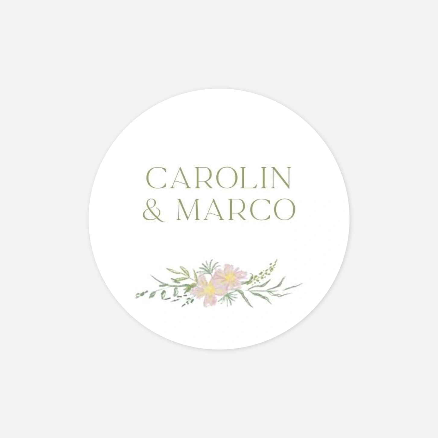 Geschenkaufkleber Hochzeit Élégance végétale