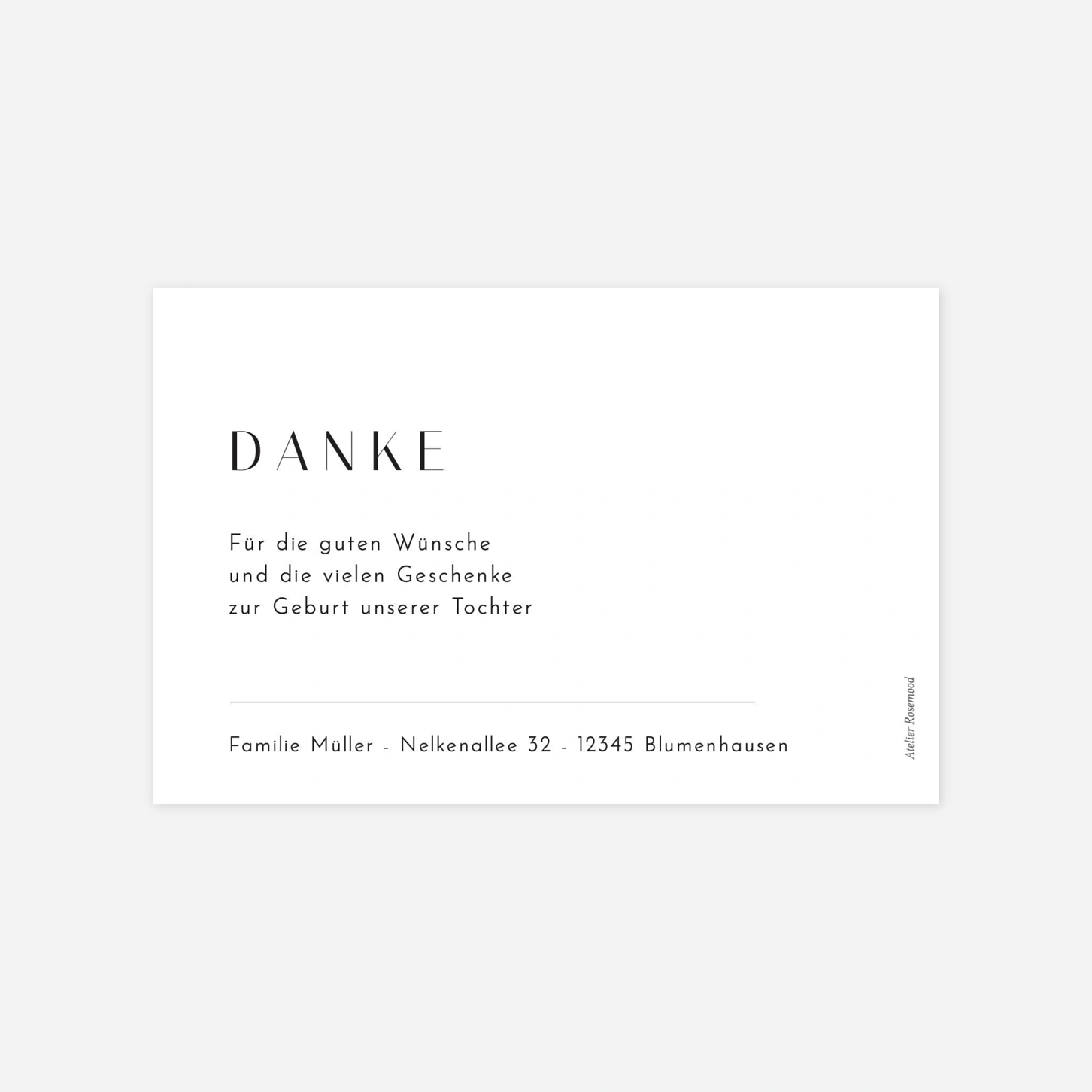 Dankeskarte Geburt Erste Momente