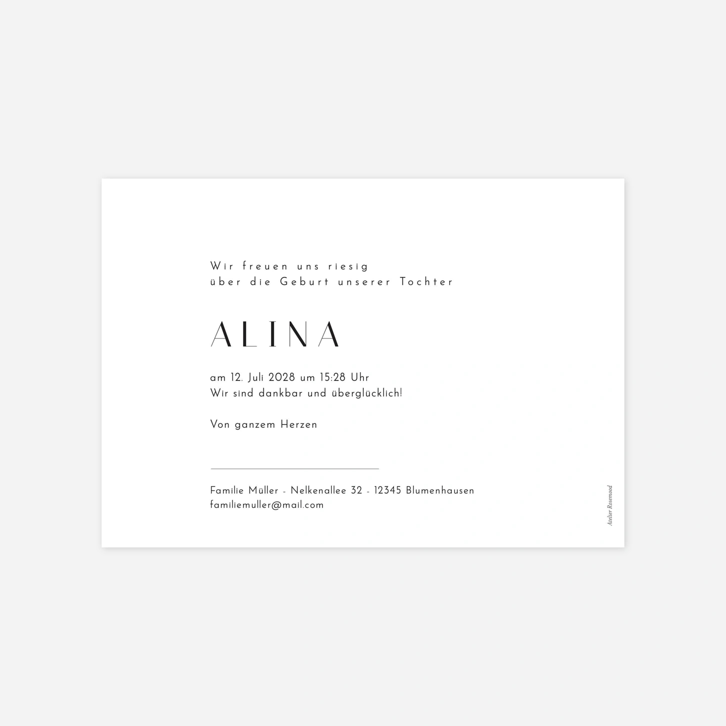 Geburtskarte Erste Momente