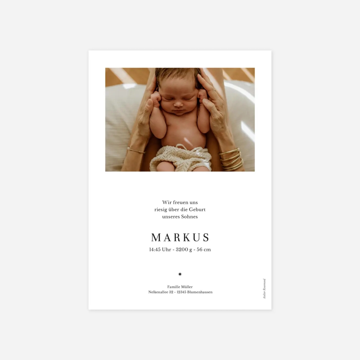 Geburtskarte Ein Stern ist geboren