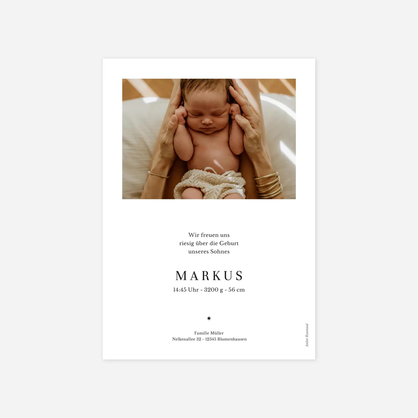 Geburtskarte Ein Stern ist geboren