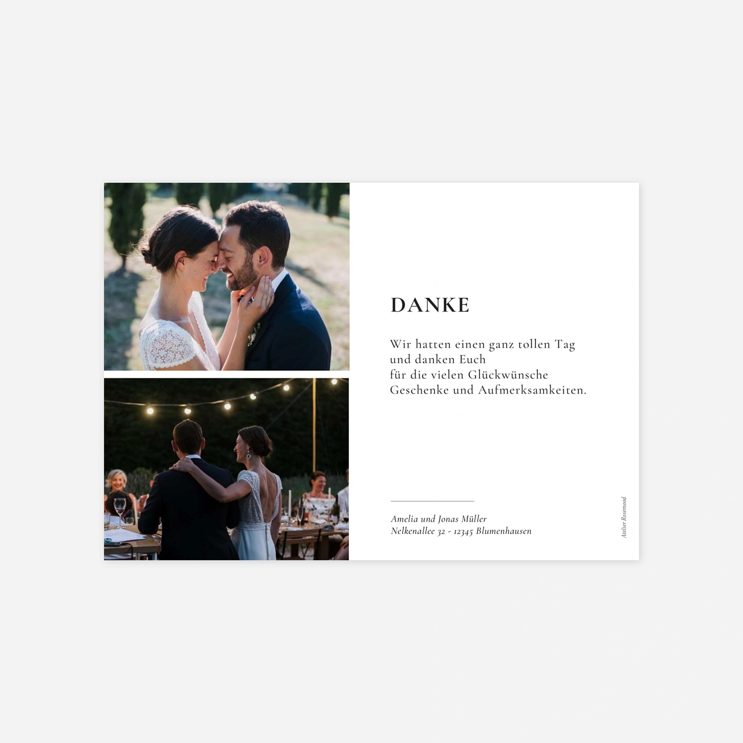 Dankeskarte Hochzeit Essenziell