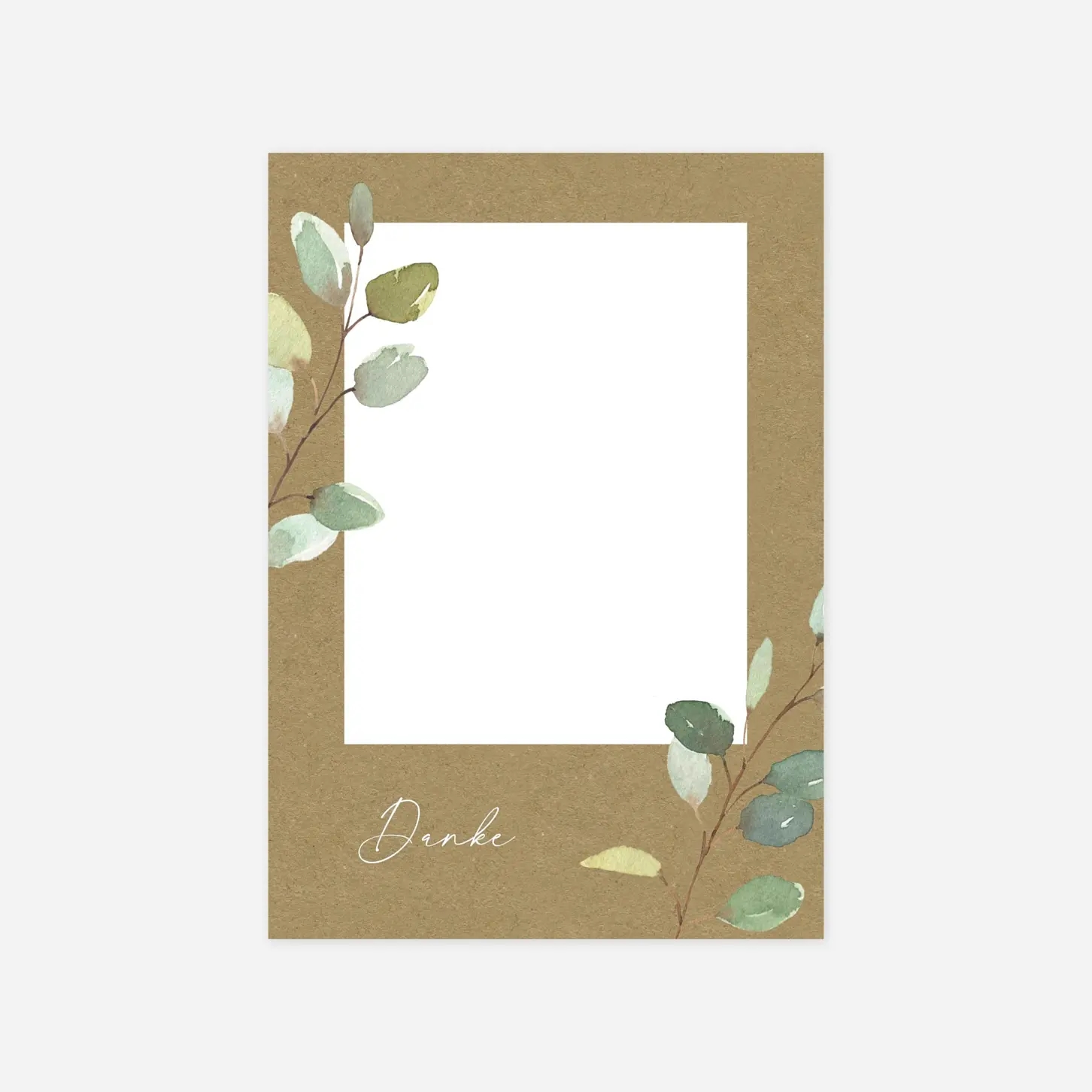 Dankeskarte Hochzeit Eukalyptus Aquarell