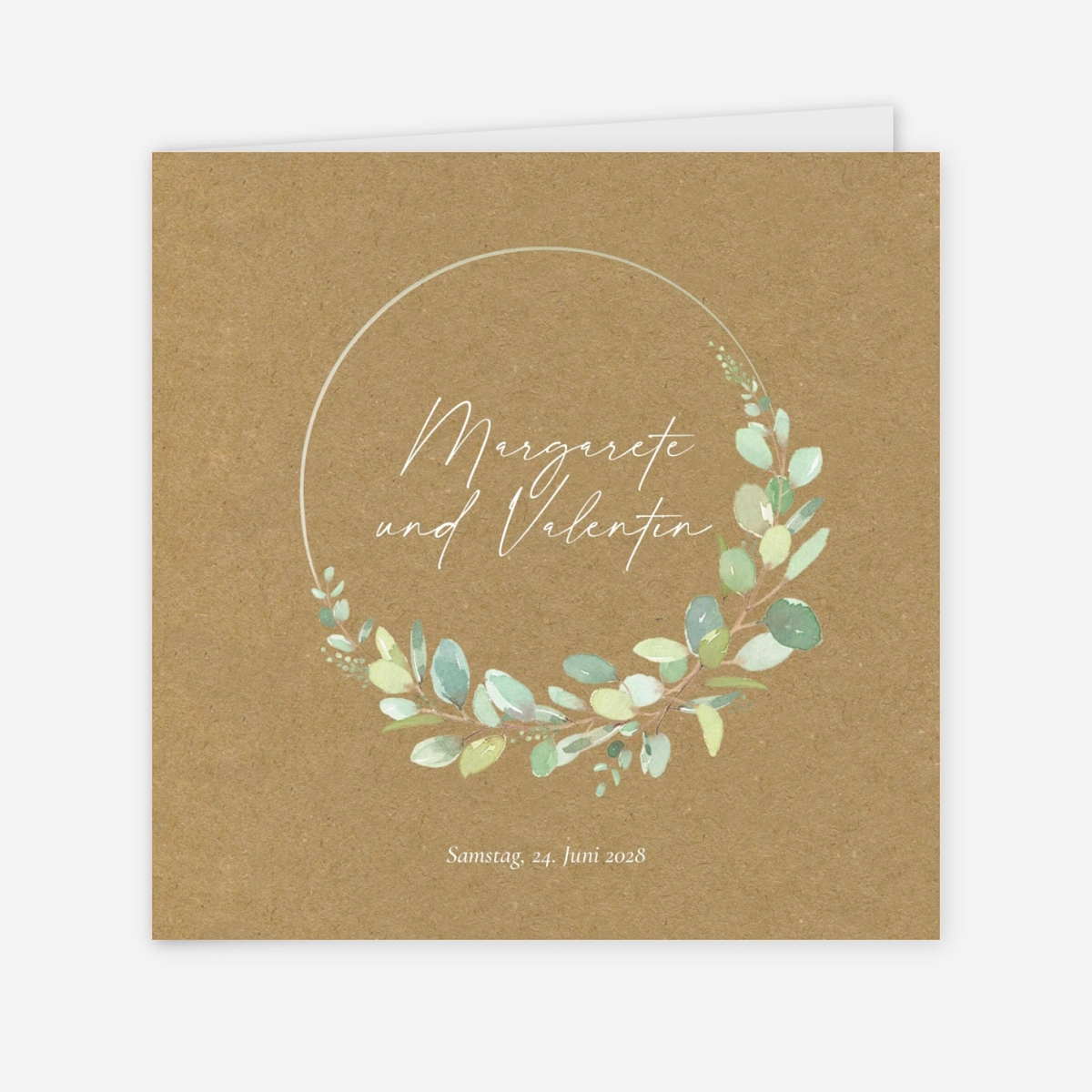 Hochzeitseinladung Eukalyptus Aquarell