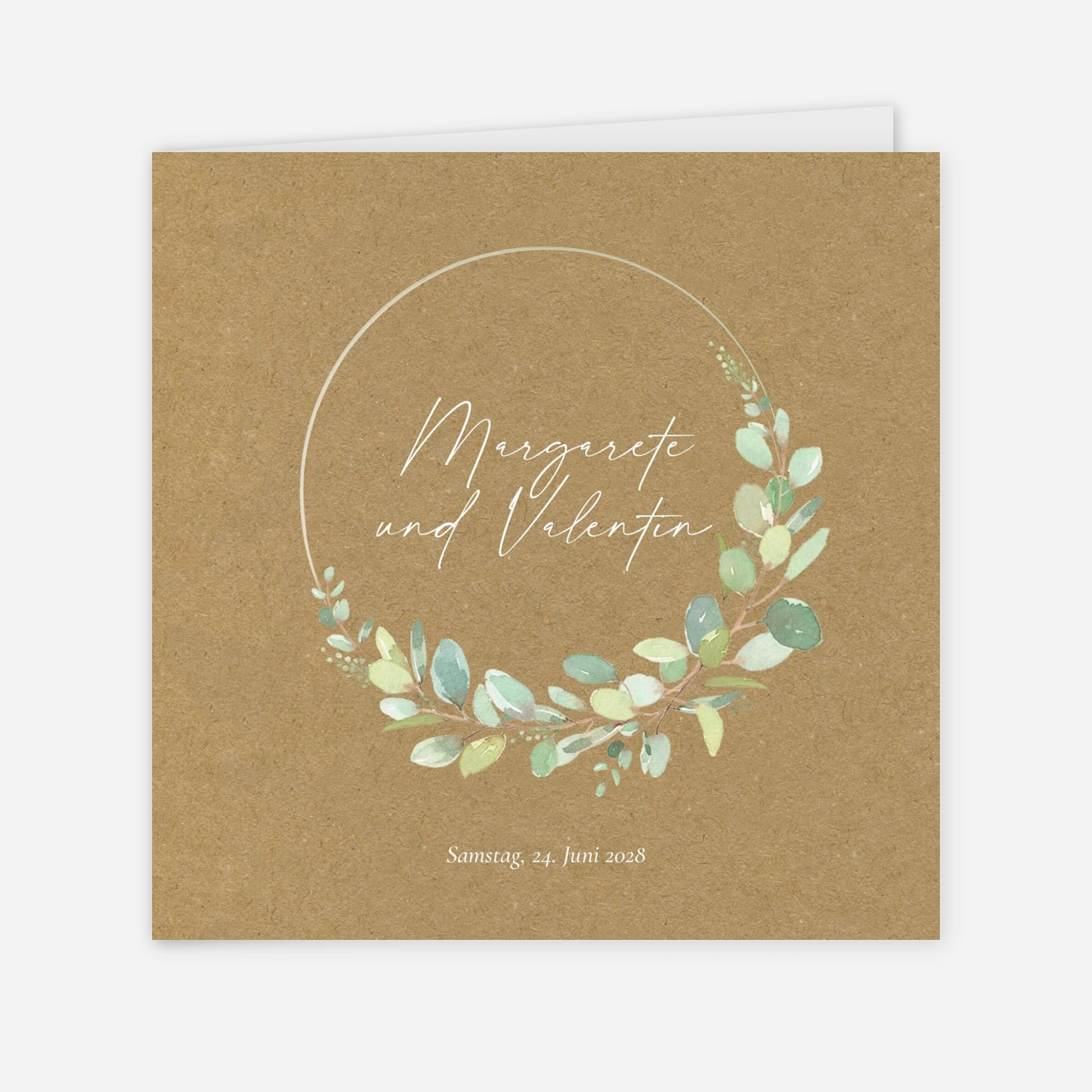 Hochzeitseinladung Eukalyptus Aquarell