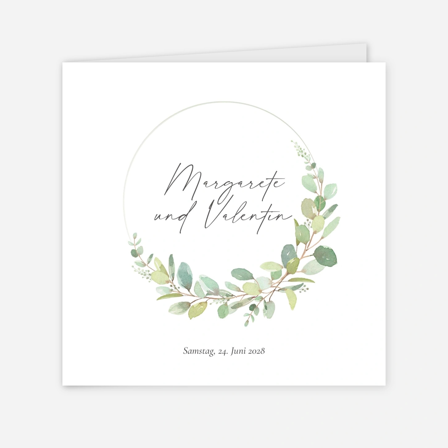 Hochzeitseinladung Eukalyptus Aquarell