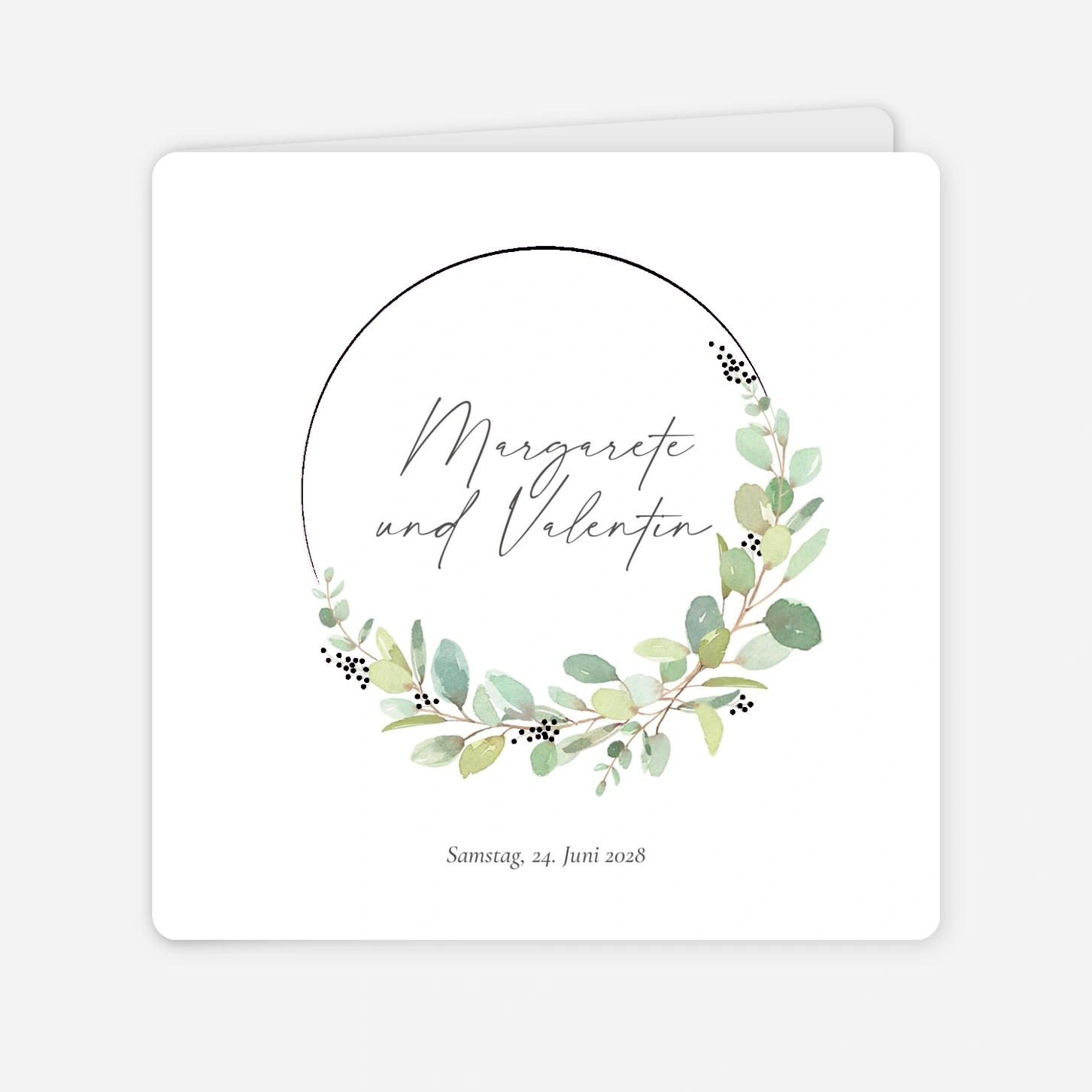 Hochzeitseinladung Eukalyptus Aquarell