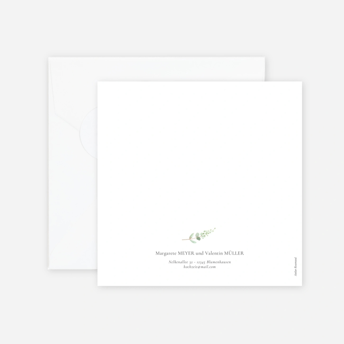 Hochzeitseinladung Eukalyptus Aquarell