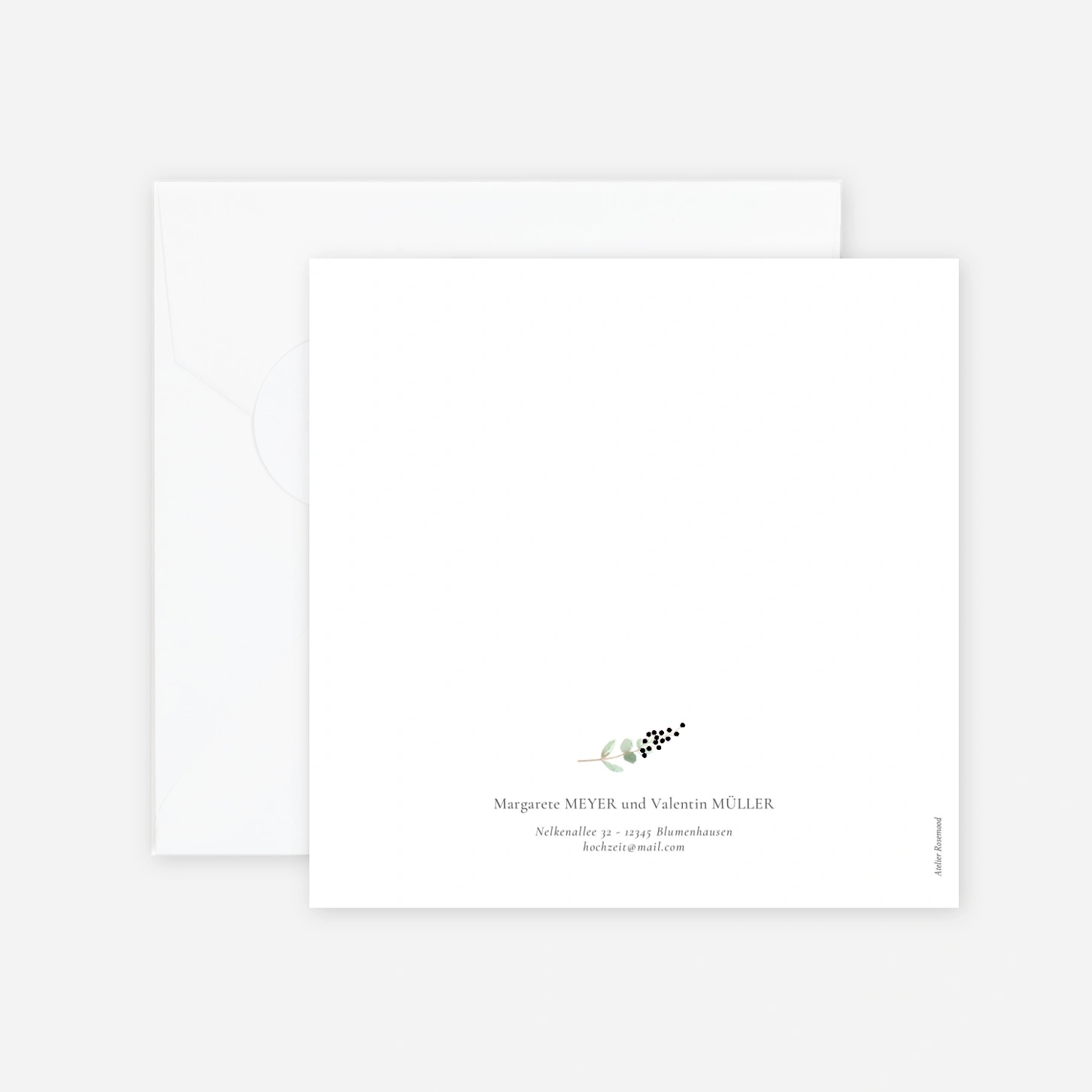 Hochzeitseinladung Eukalyptus Aquarell