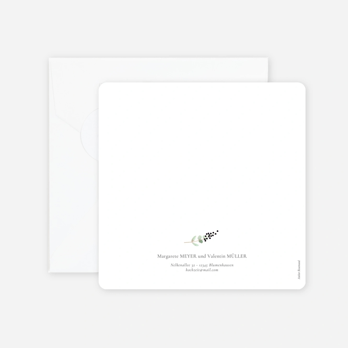 Hochzeitseinladung Eukalyptus Aquarell