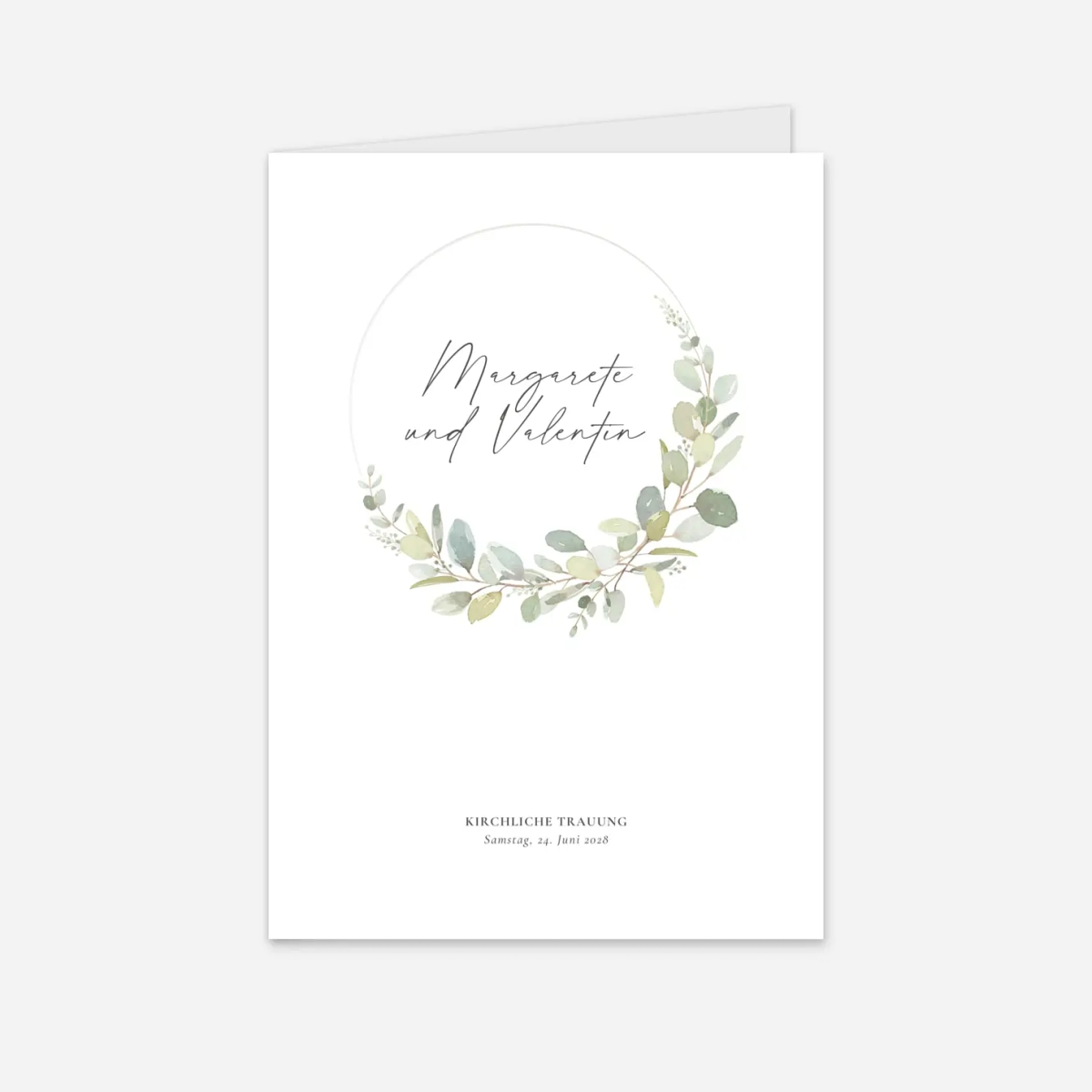 Kirchenheft Hochzeit Eukalyptus Aquarell